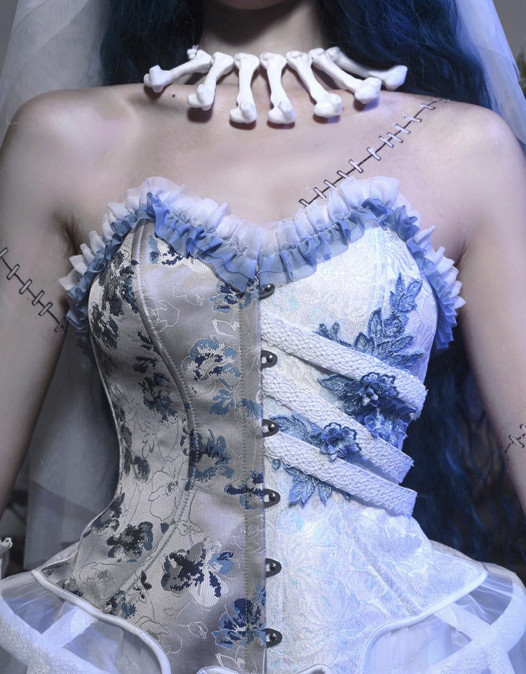 Lolita Gothic Zombie Bride Embroidered Dress LG1003