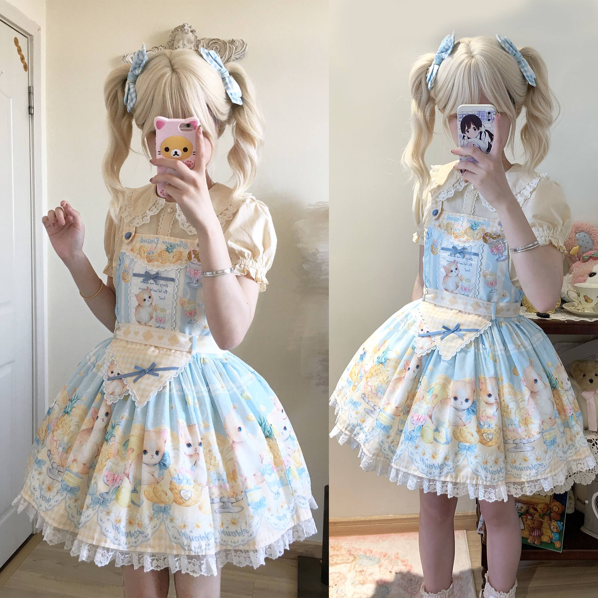 Pineapple Mew Lolita Sweet Print Dress