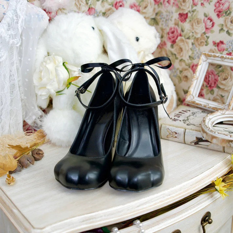 Kitten‑Paw French Ballet‑Style Lolita Mary‑Jane High‑Heeled Shoes