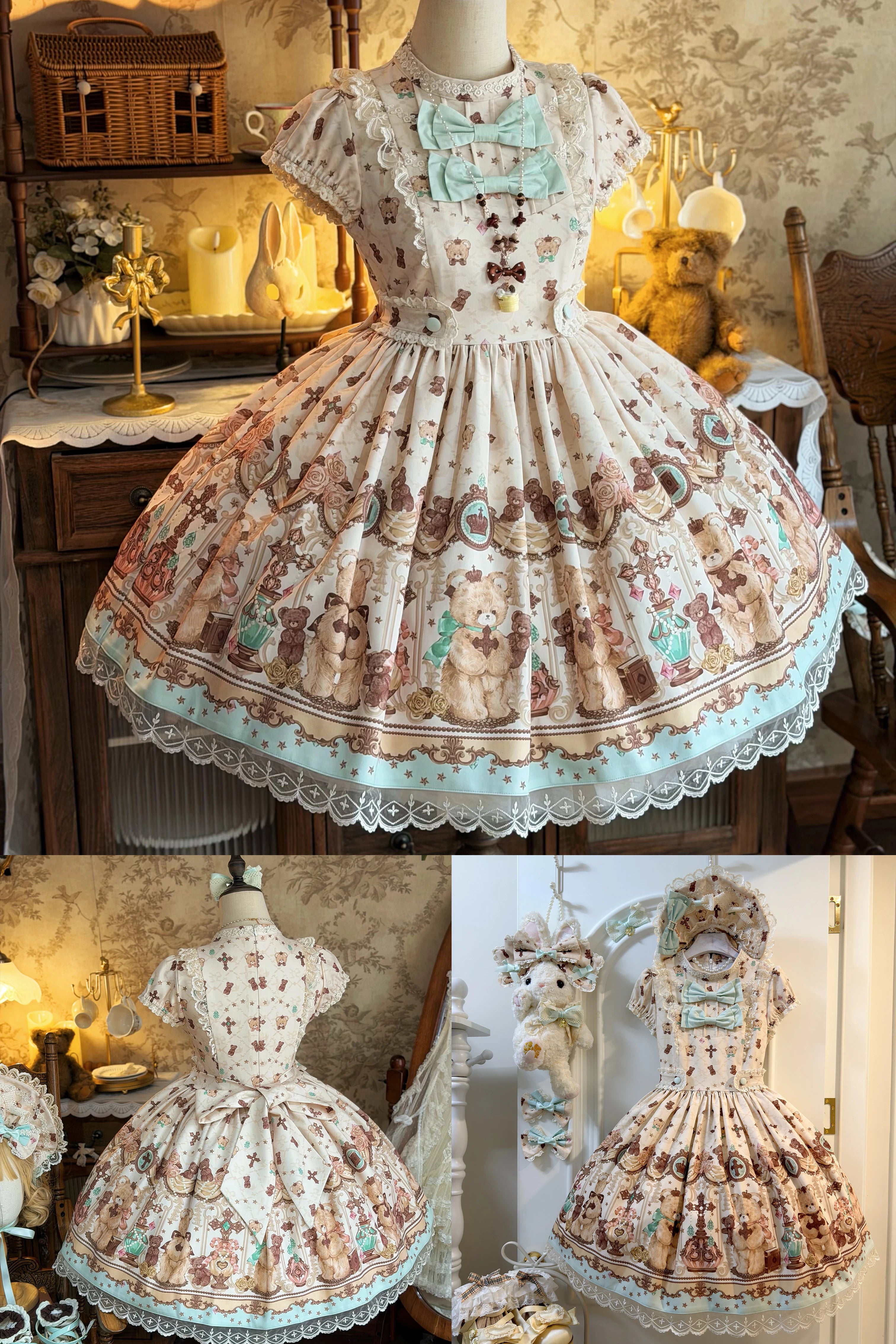 Cross Bear Sweet Vintage Original Lolita JSK and OP Dress Series