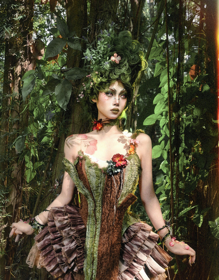 Forest Spirit Corset Mini Skirt Set