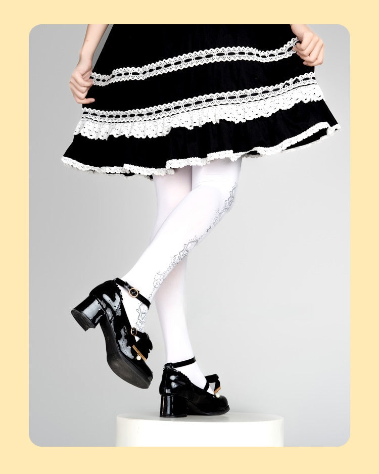 Lolita Vintage Gothic Velvet Tights
