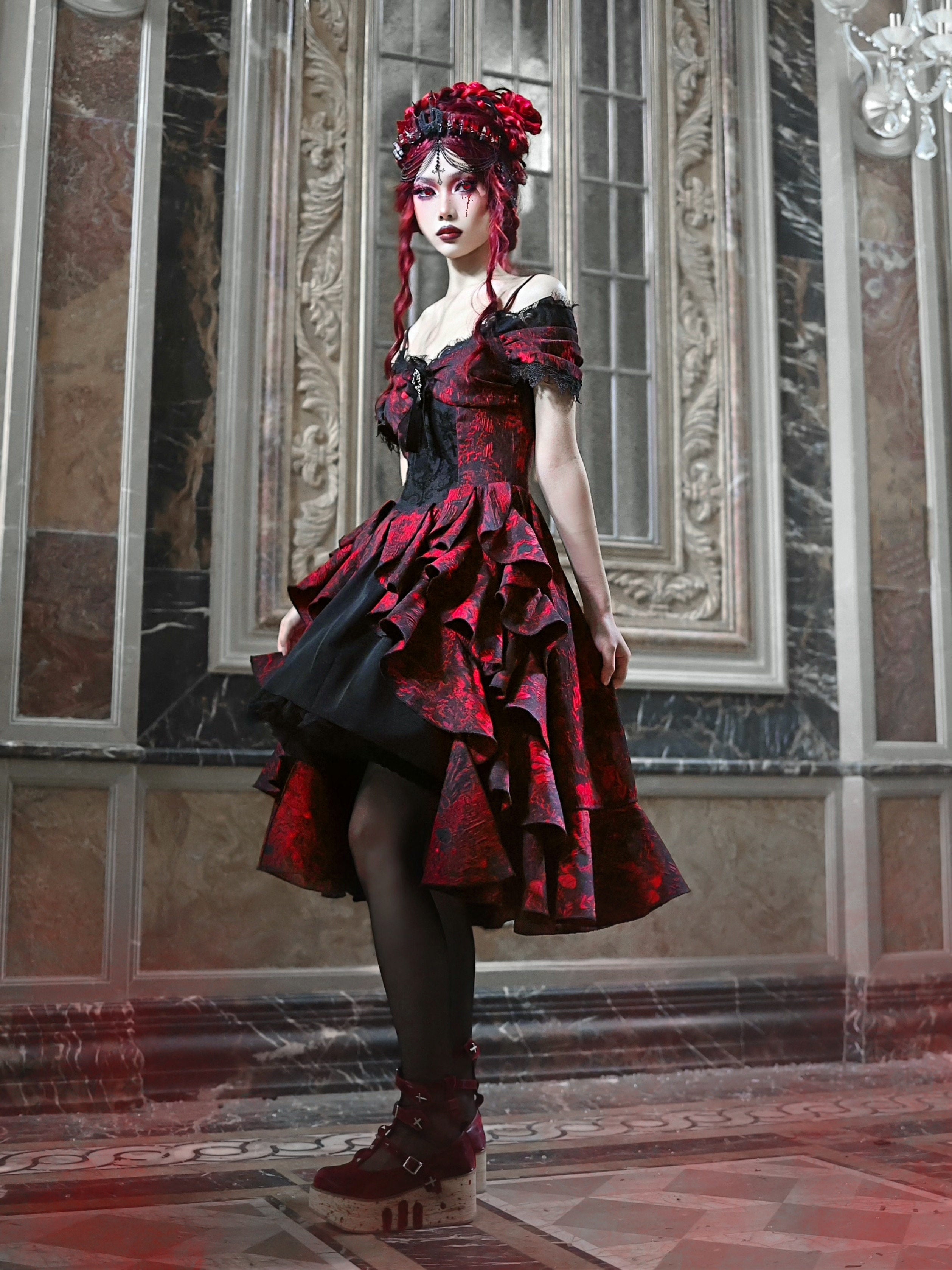 Nether Feast Gothic Wavy Dress