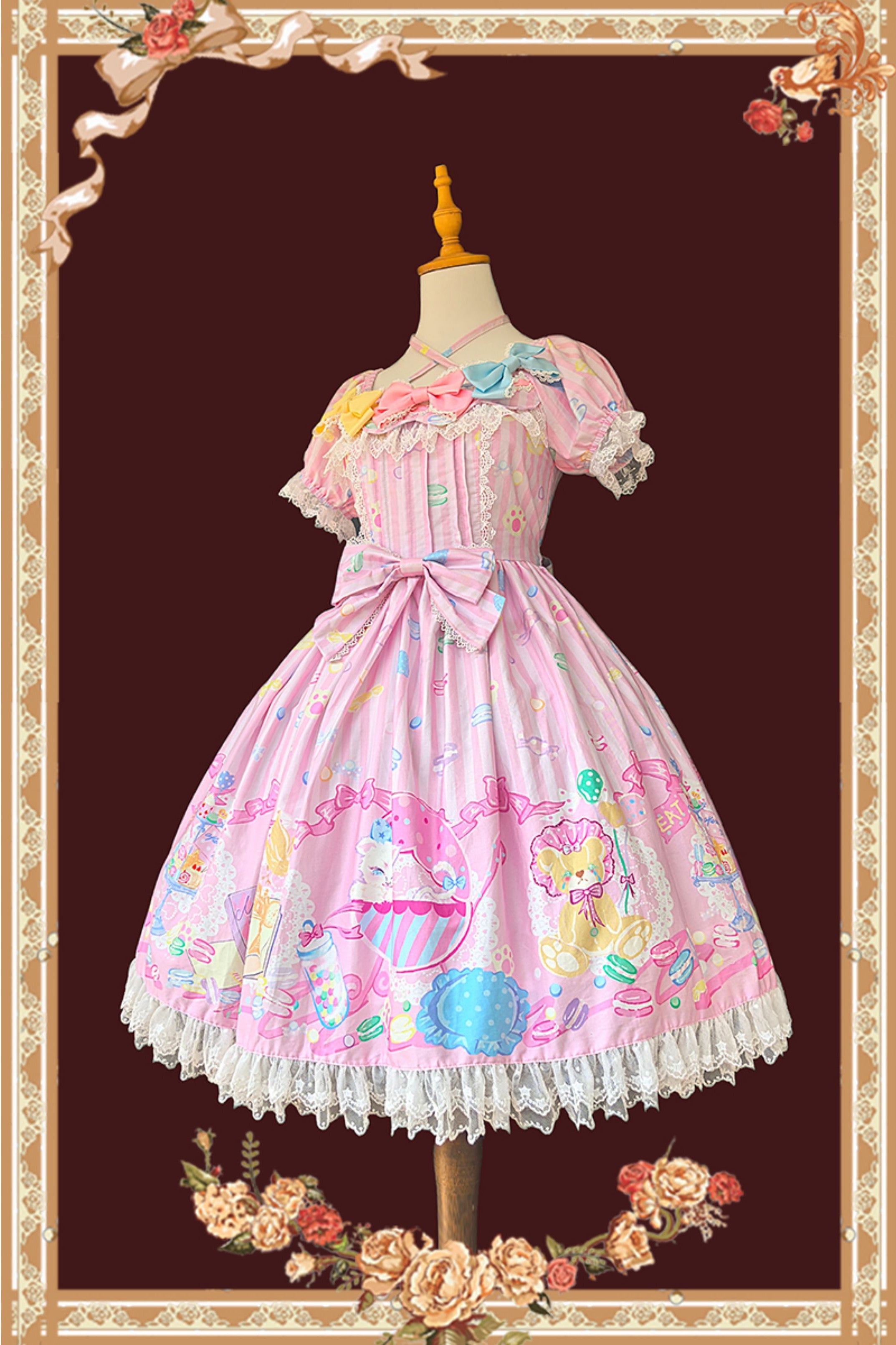 Macaron Dolly House Candy Print Sweet Lolita OP Dress