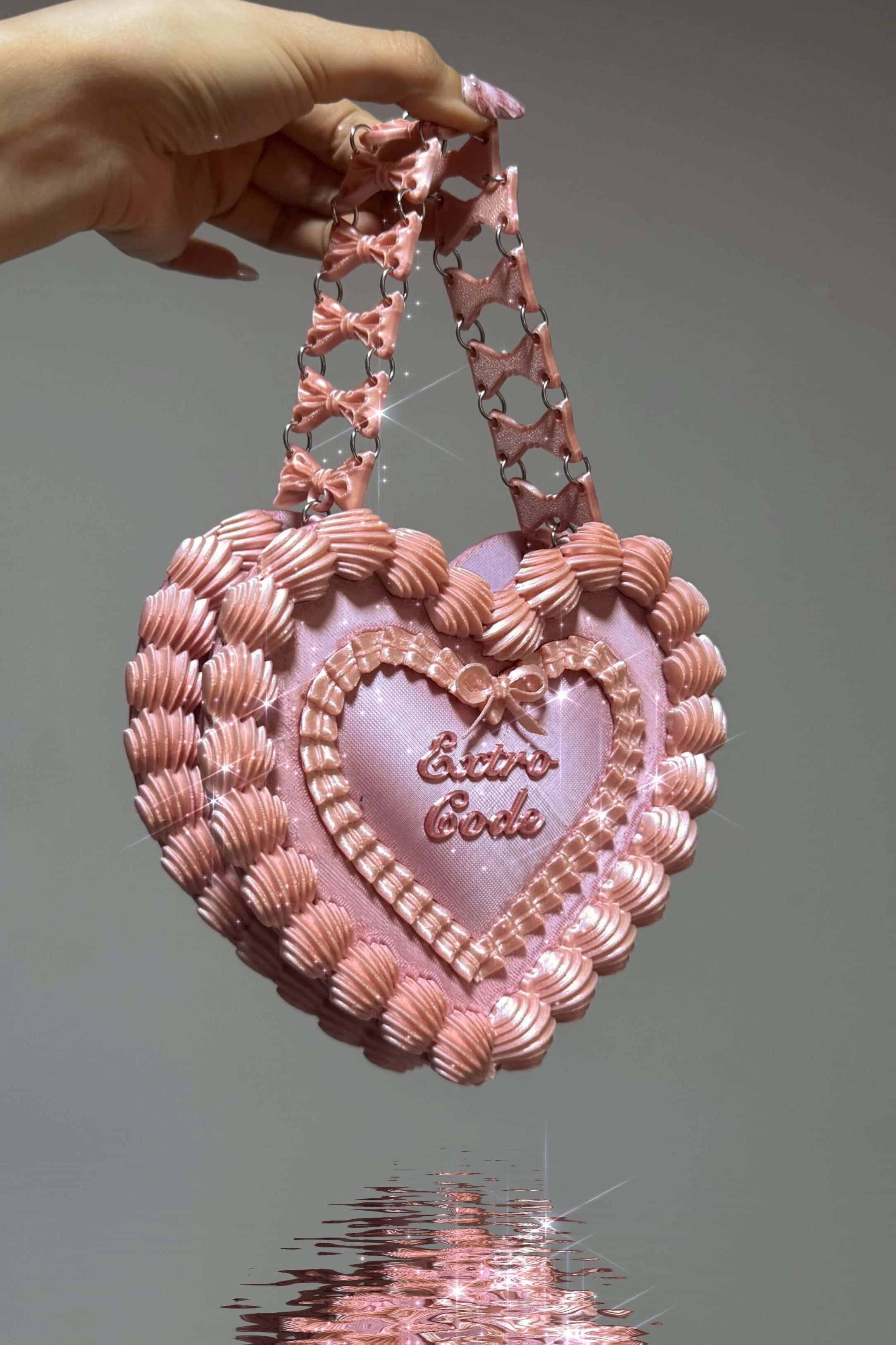 Heart Cake 3D Printed PLA Resin Handbag Crossbody Bag