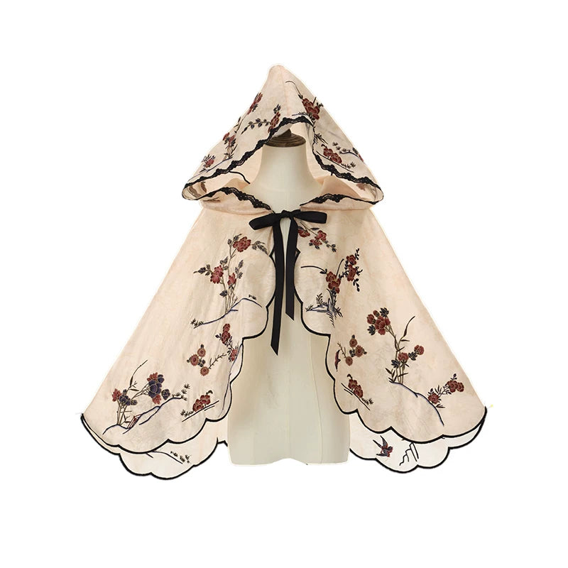 Floral Bird Amber Beige Hanfu Lolita JSK Dress Set