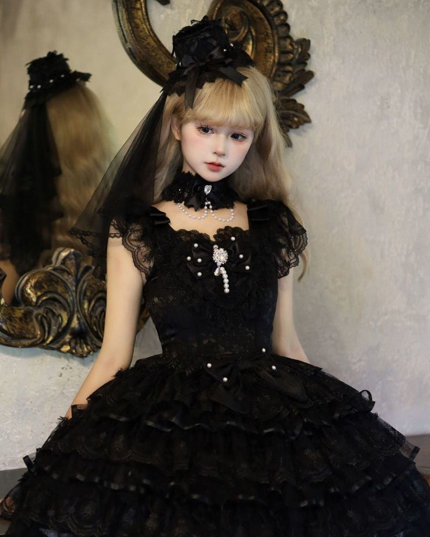 Lolita Ballet Lace Chiffon JSK Dress LS1025