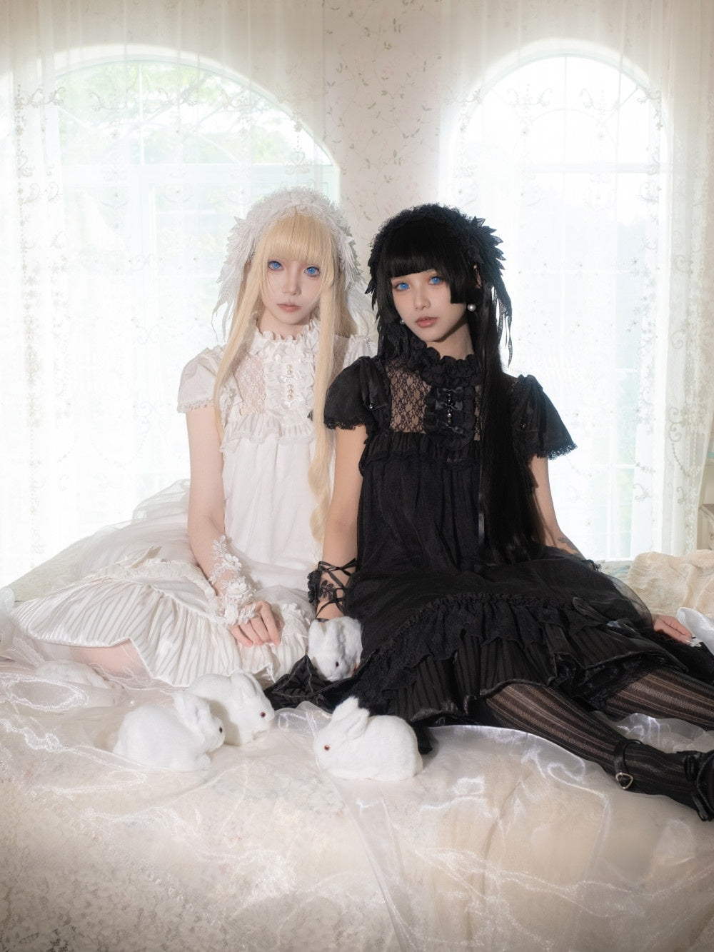 Transparent Puppet Lilisia & Luluna Gothic Lolita Pearl Lace Dress