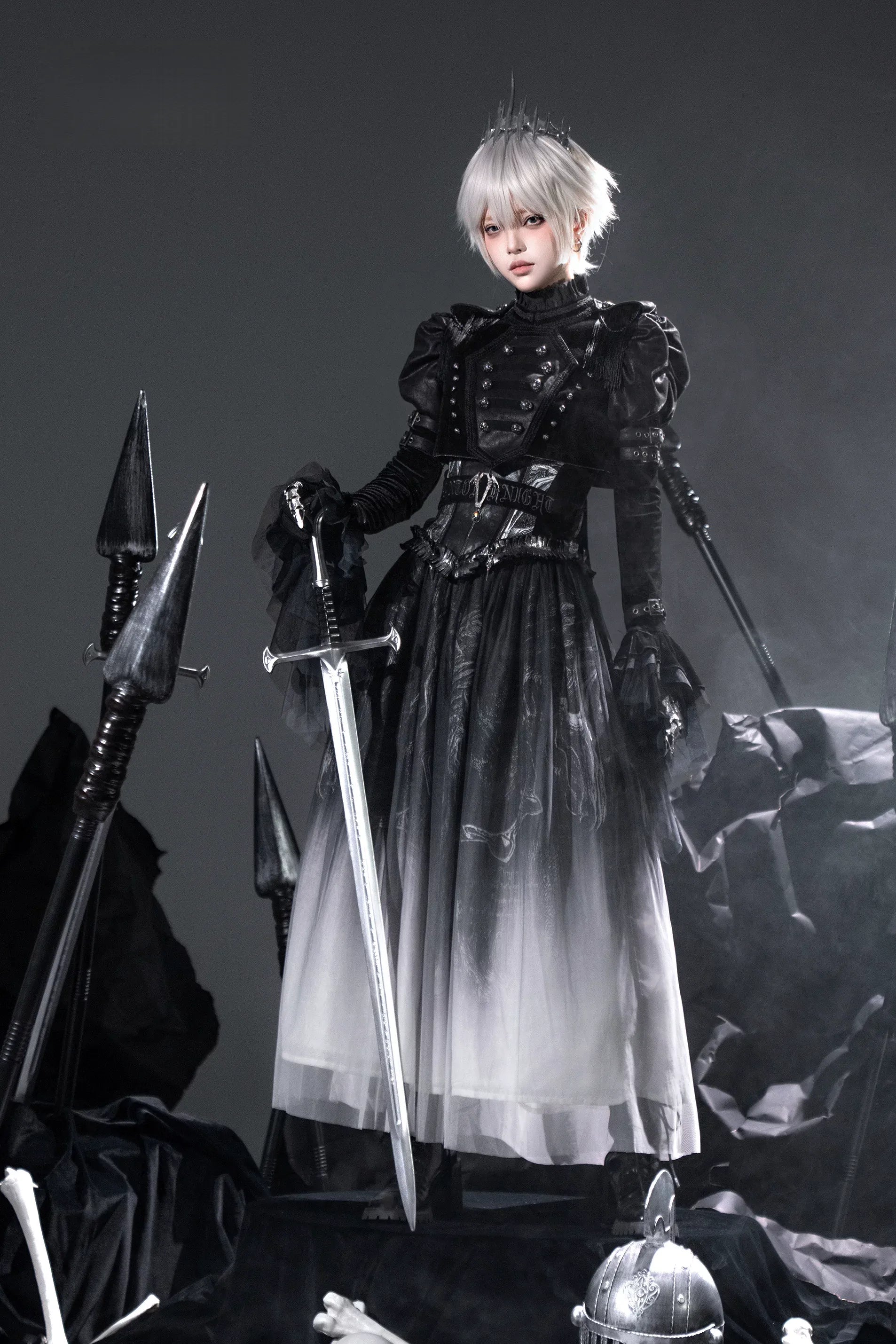 Ghost Knight Gothic Style Dress Set
