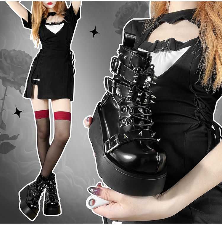 Skull Party Punk Martin Boots