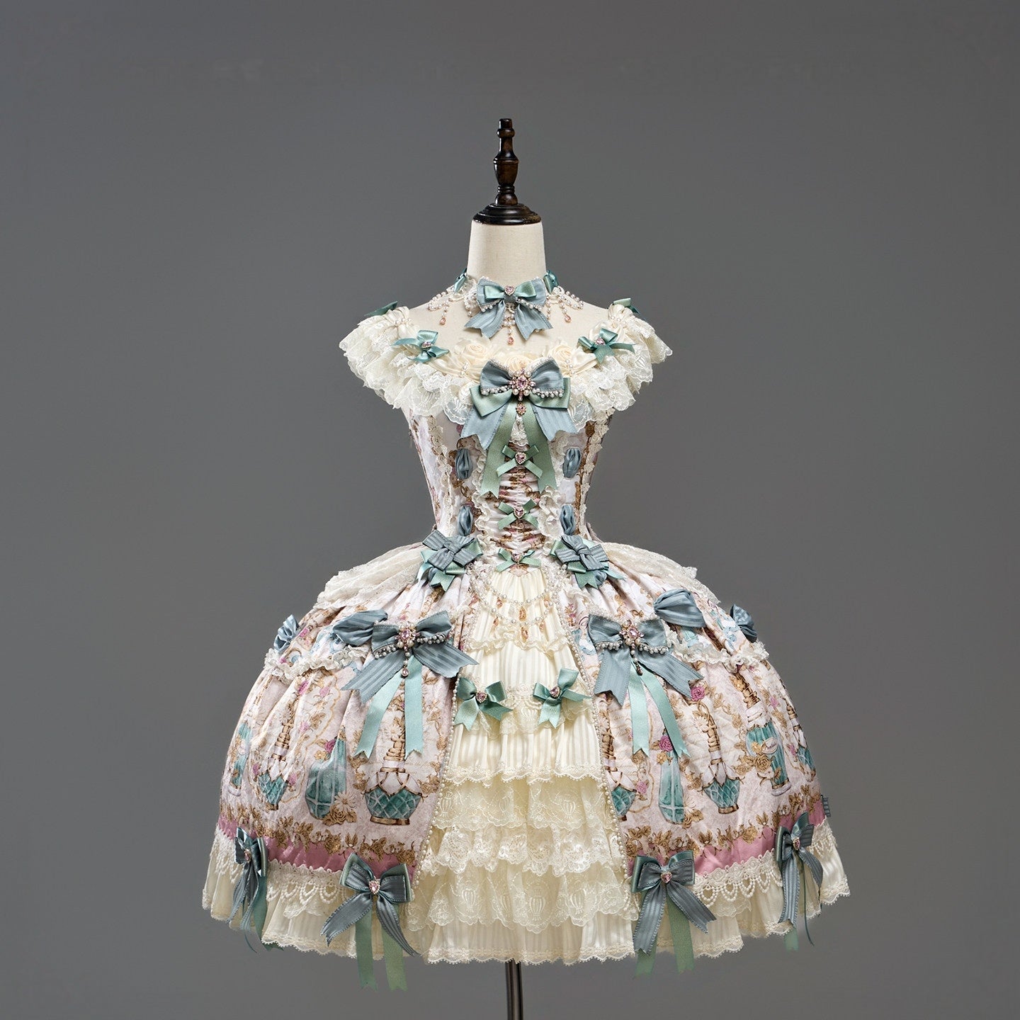 Antique Gem Fragrance Lolita Green JSK Dress Set