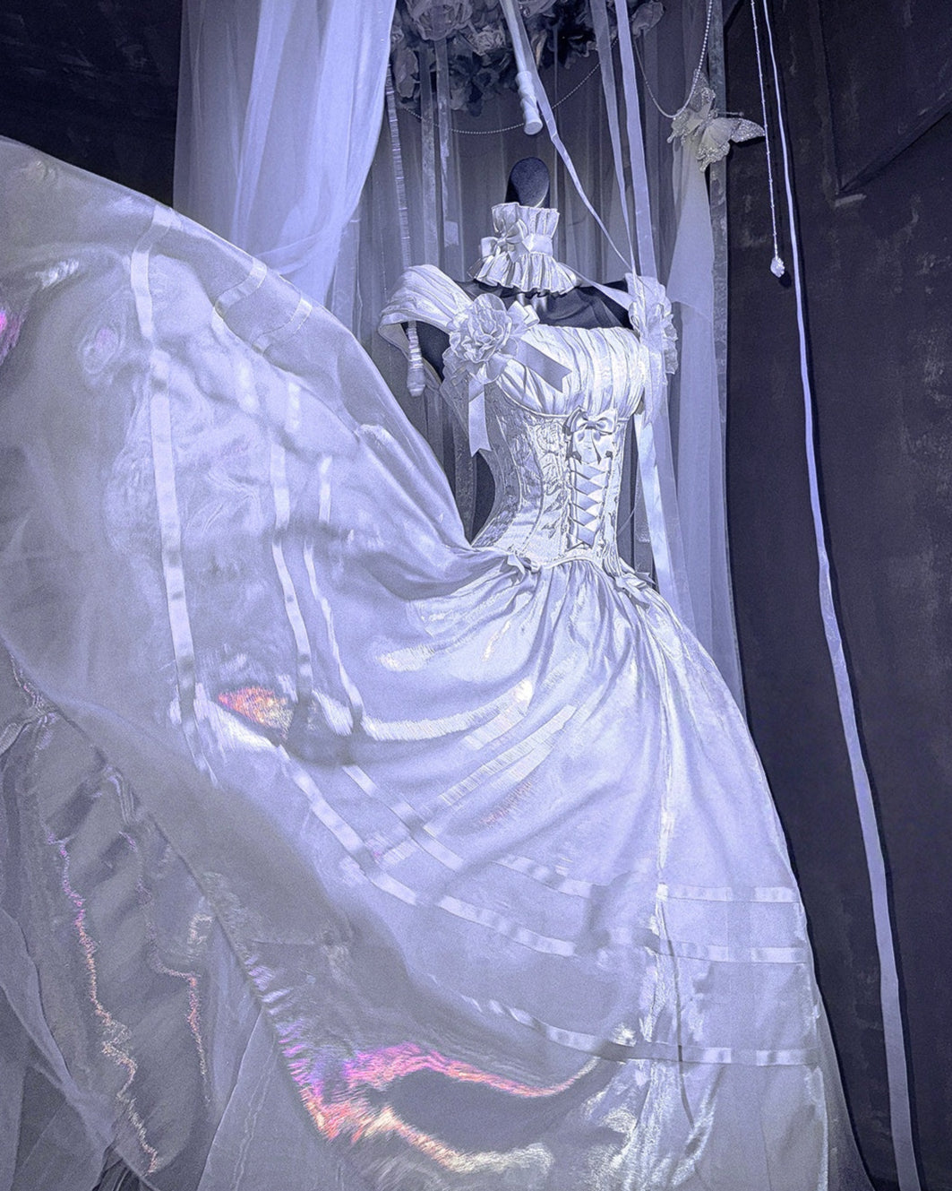 Lolita Silver White Satin Ballet Dress LC1010