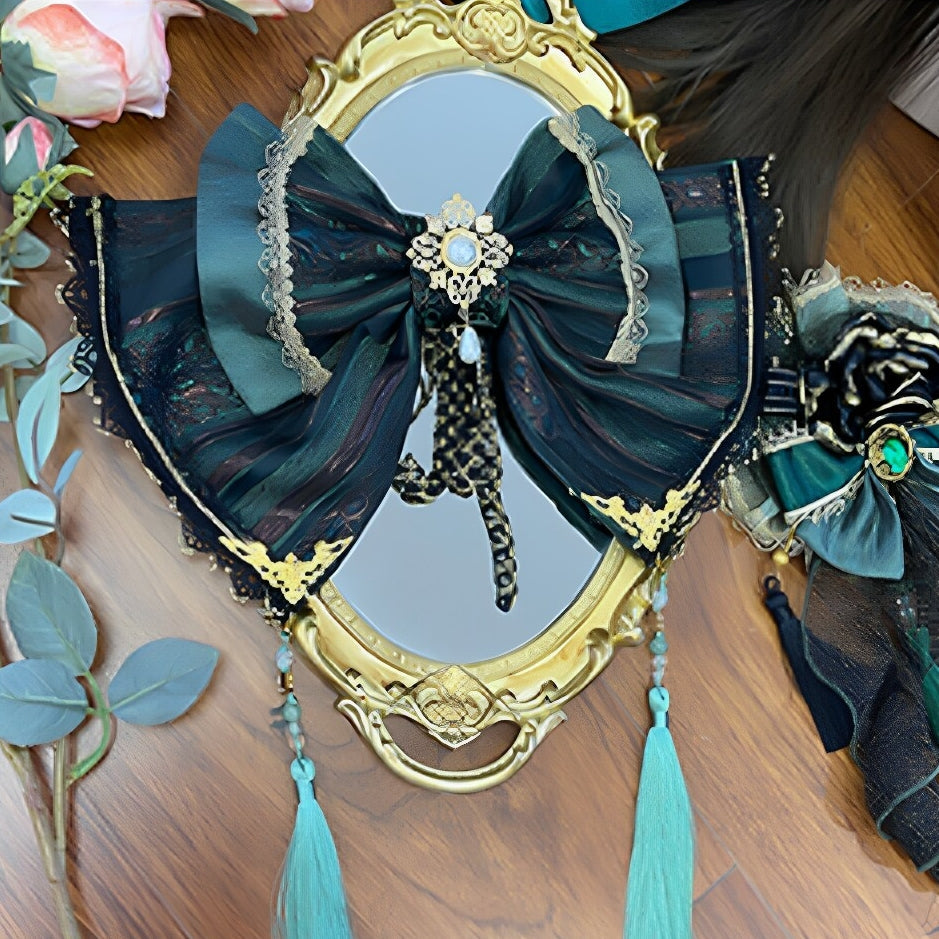 Candle Dragon Spirit Lolita Fantasy Green JSK Dress Set
