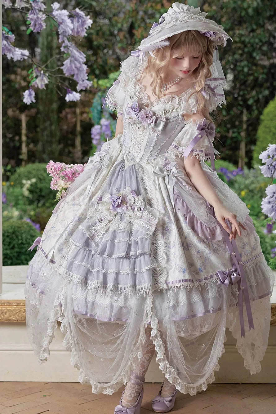 Elegant Floral Bridal Gorgeous Hanayome Style Lolita Dress