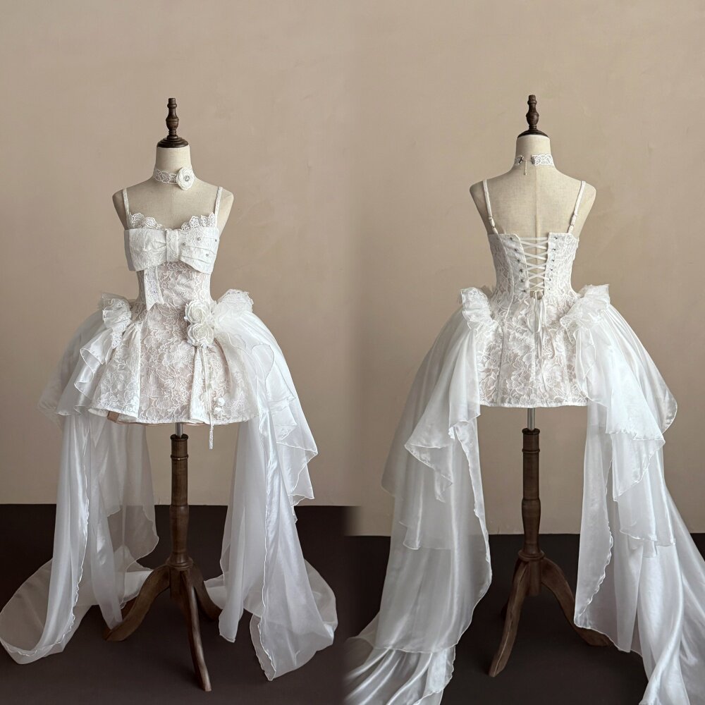 Upper East Maidens Gothic Bridal Long Train Lolita JSK Dress