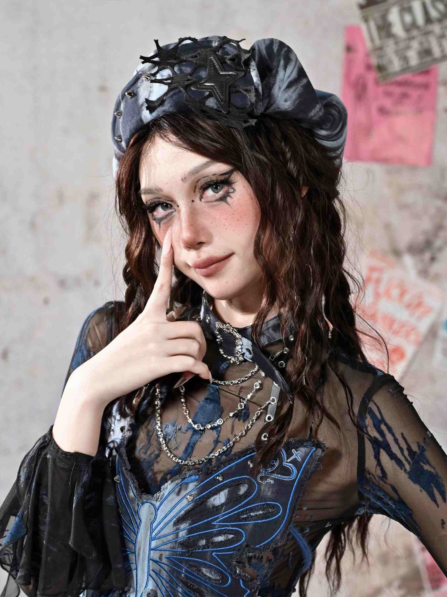 Y2K Punk Rivet Chain Bustier Set LE1020