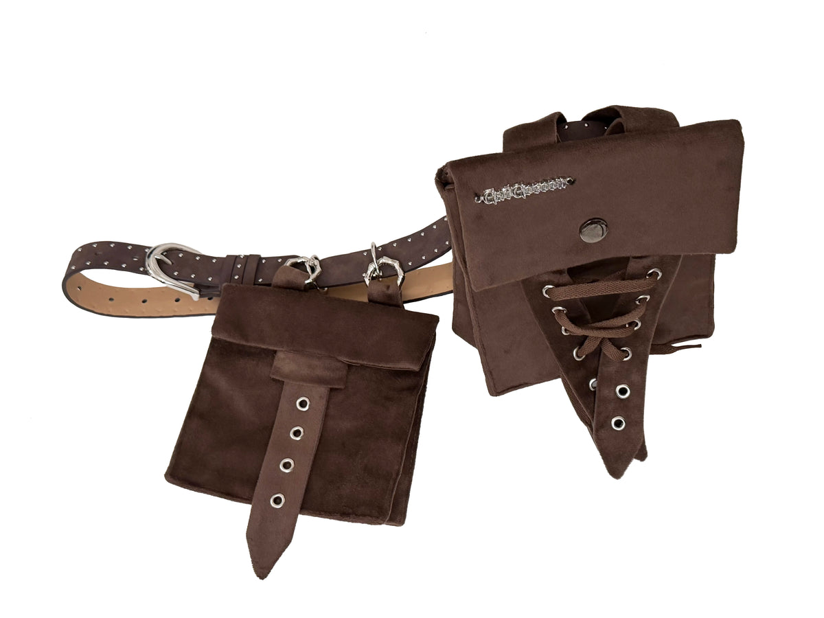 Cannoneer Lolita Steampunk Long Sleeve Brown OP Dress Set