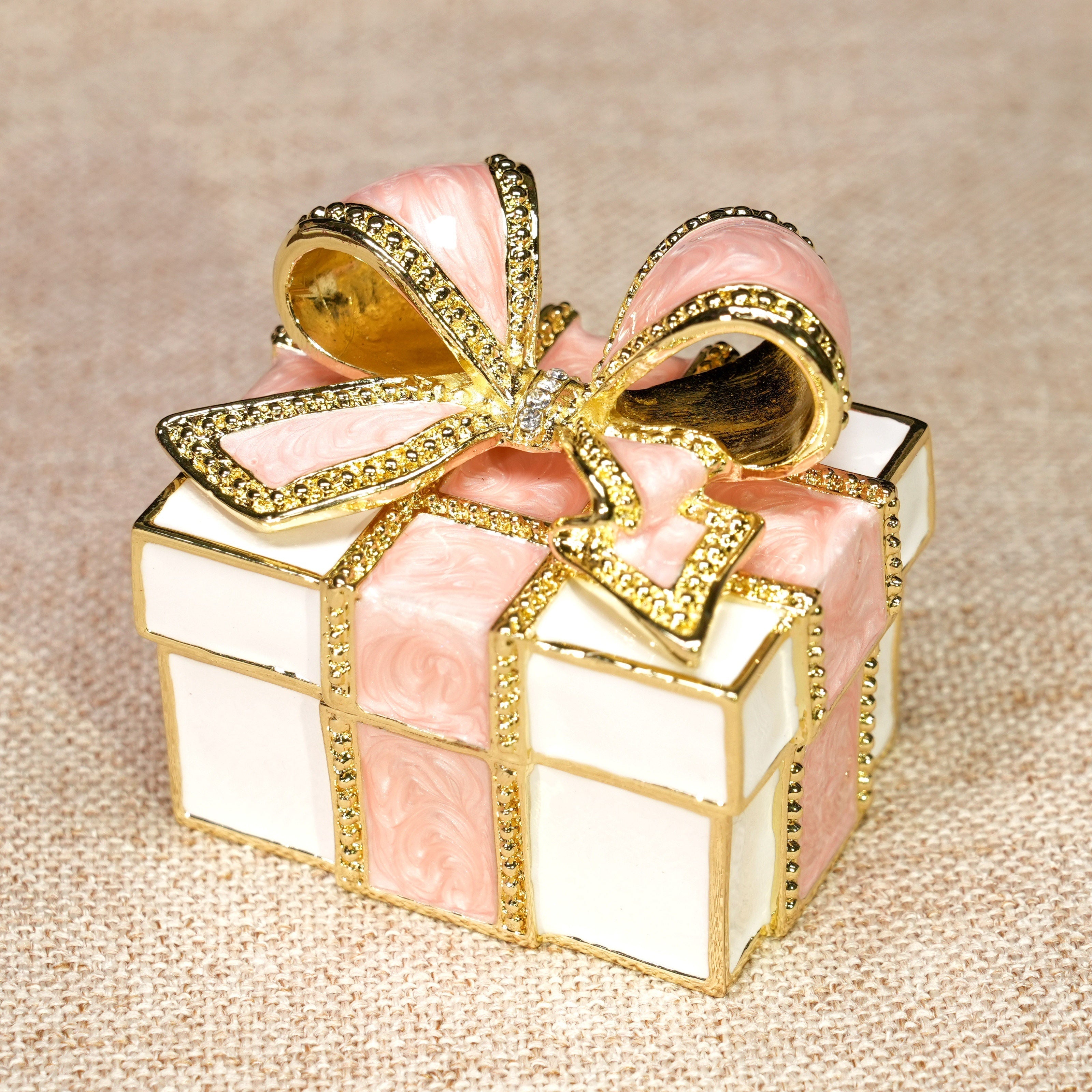 Gift Box-Shaped Enamel Jewelry Box Lolita Decor Gift Large