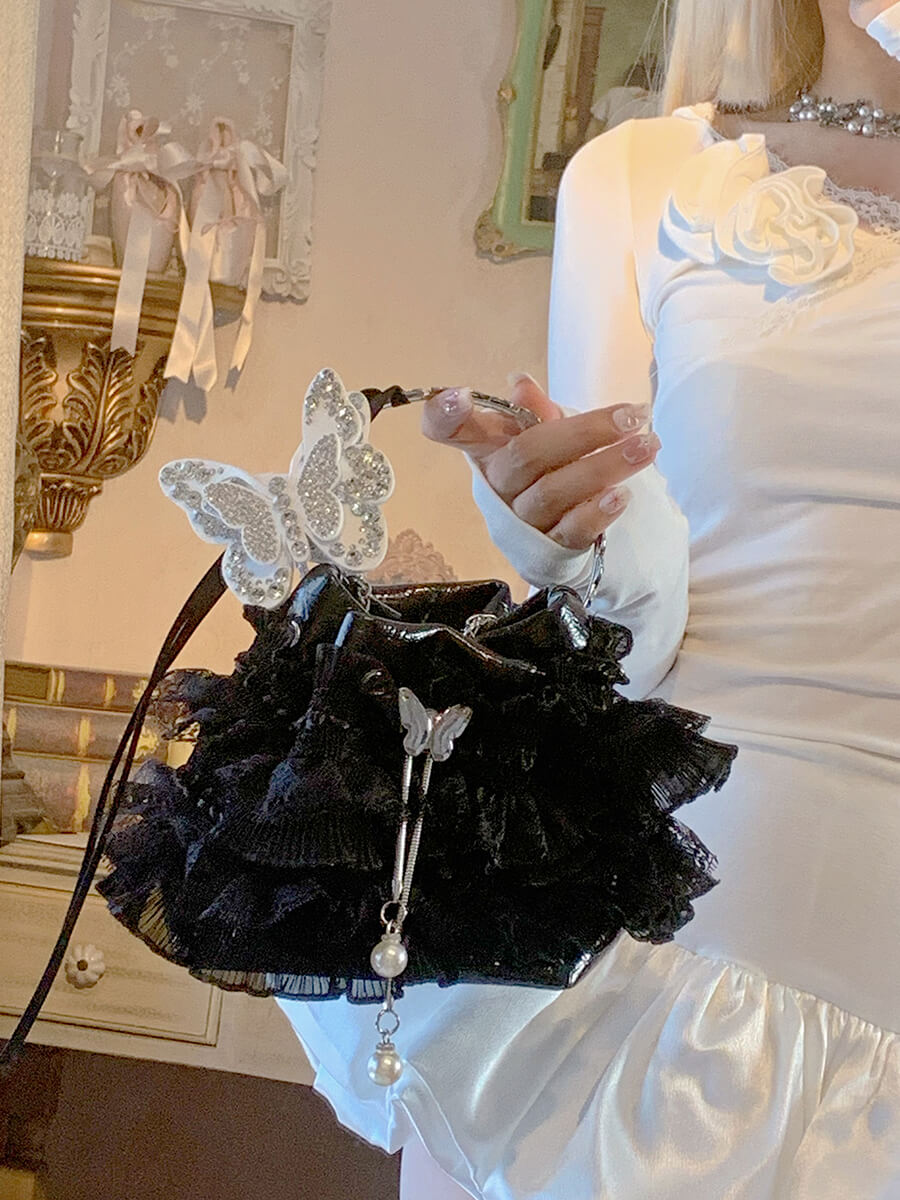Lace Butterfly Shoulder Bag