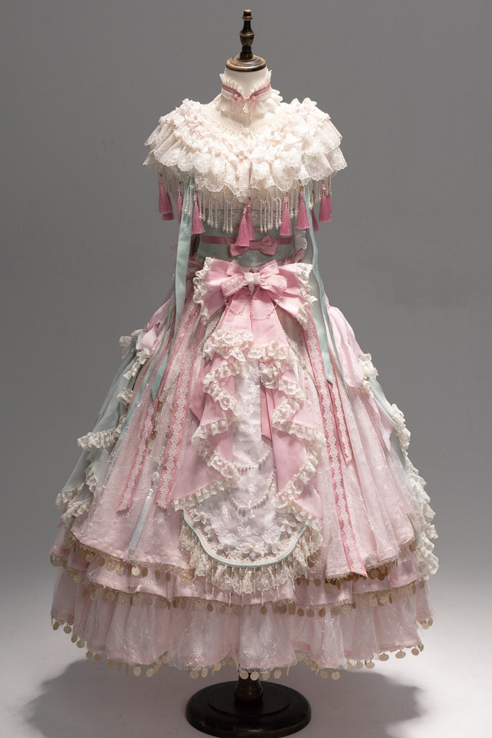 Hibiscus Huadan Pink Wa Lolita Long JSK Dress
