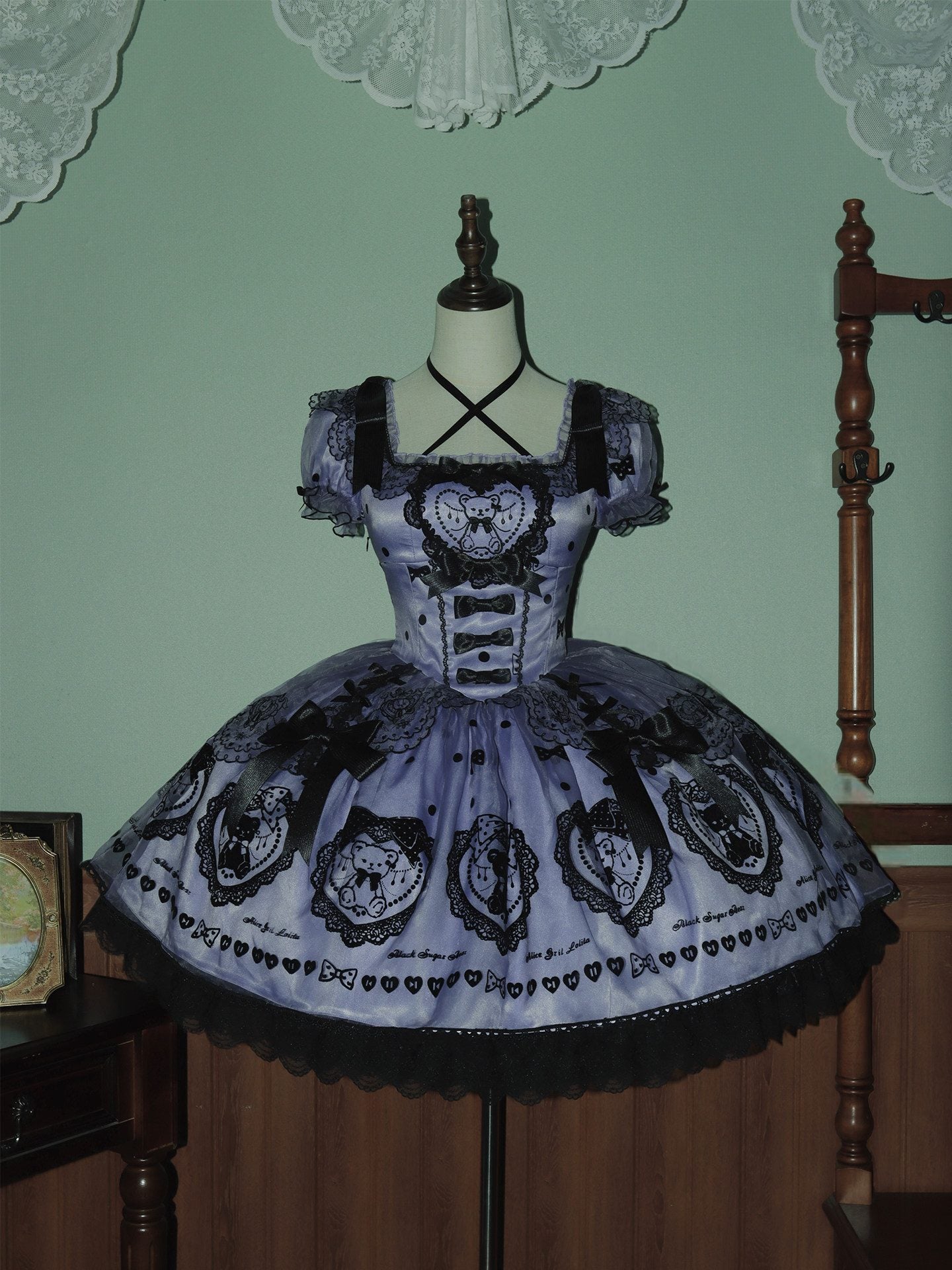 Black Sugar Bear Lolita Purple Dress