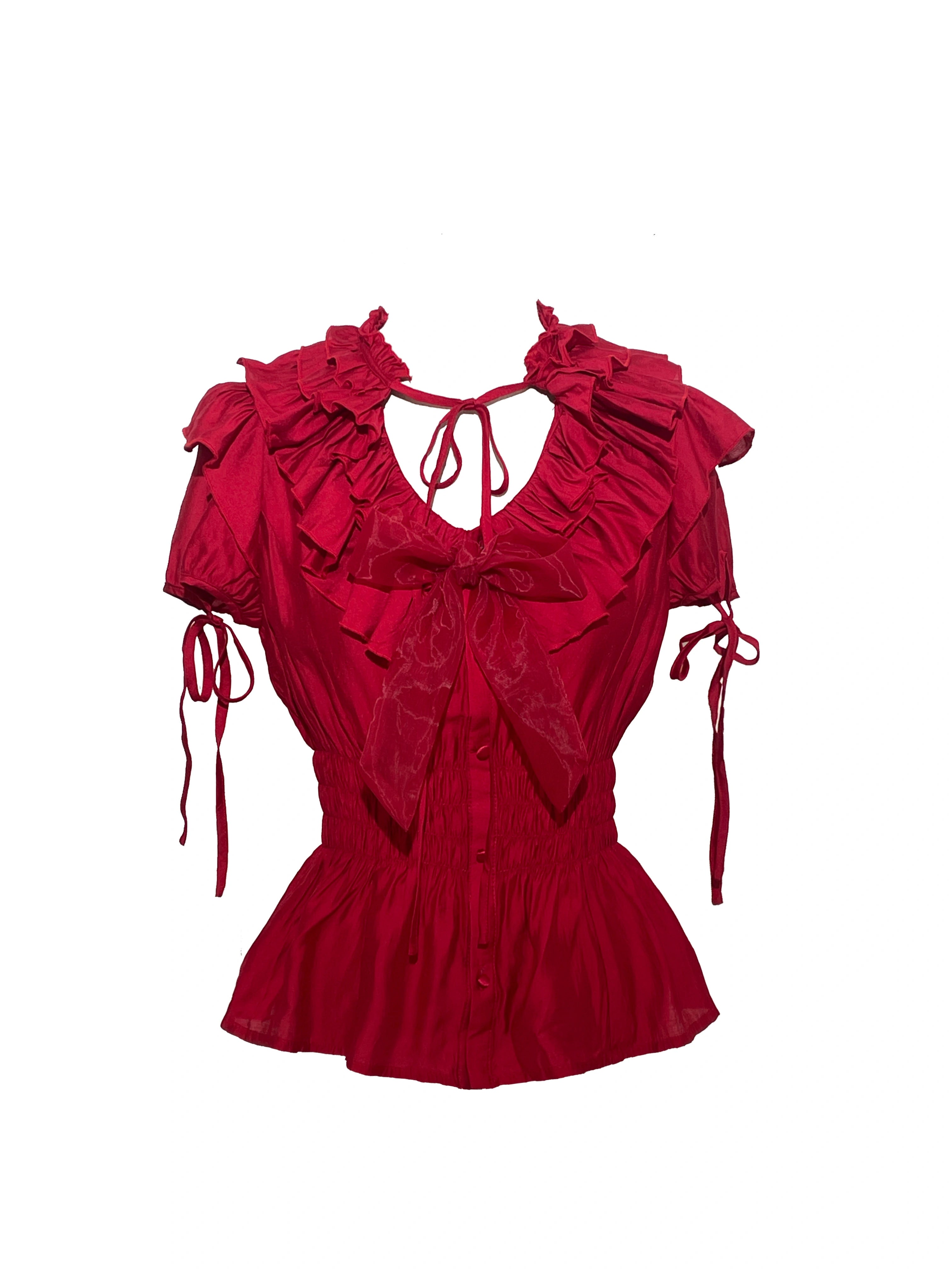 WONKA Gothic Lolita Red Top & Shorts Set