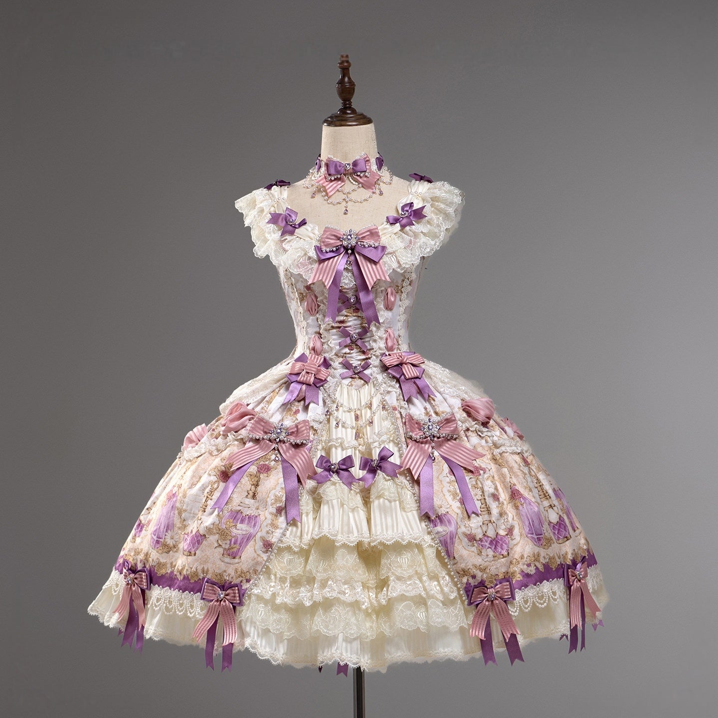 Antique Gem Fragrance Lolita Purple JSK Dress Set