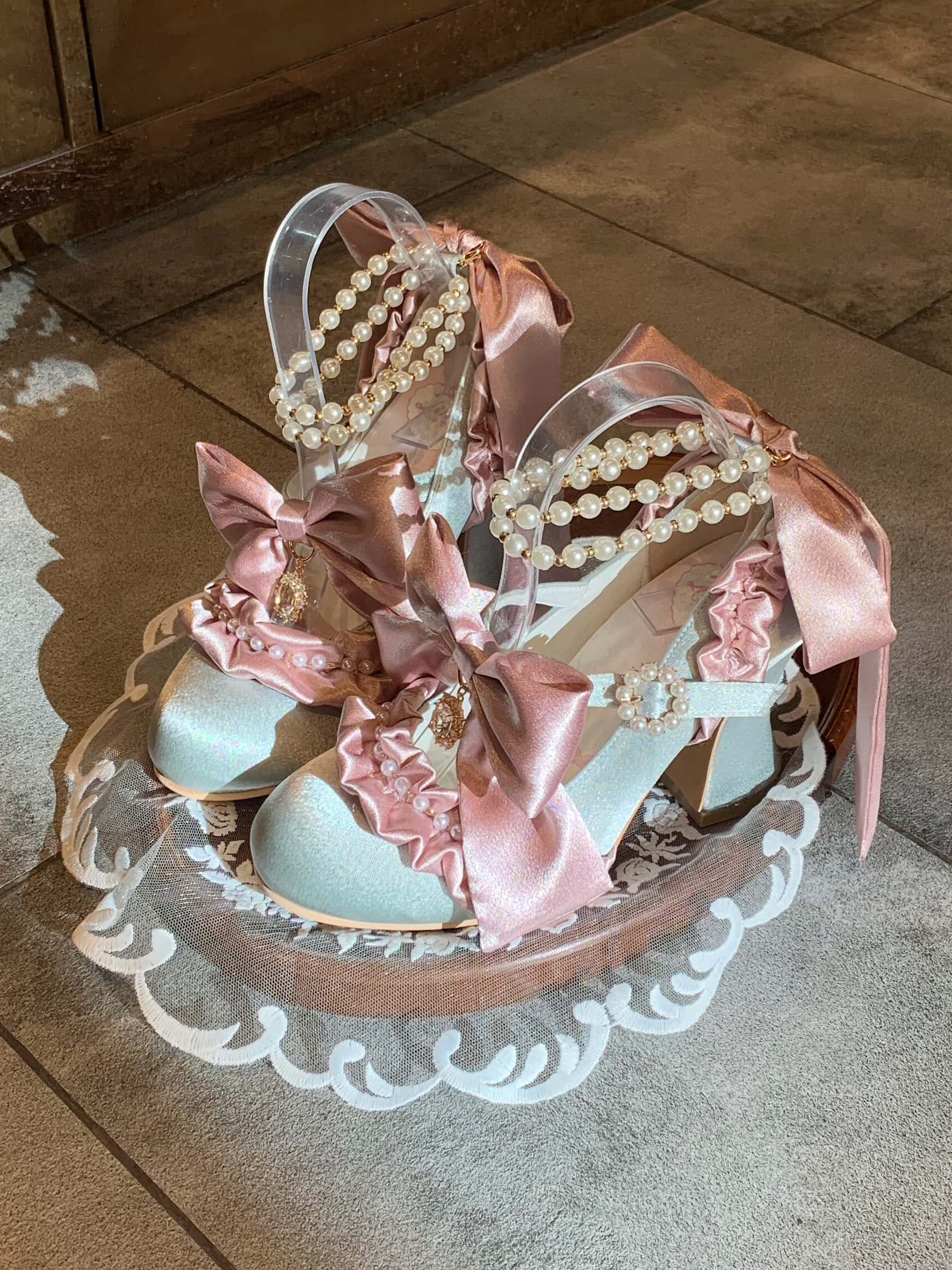 Ribbon Hymn 1.0 Lolita Vintage Heavy Craft Bridal Heels