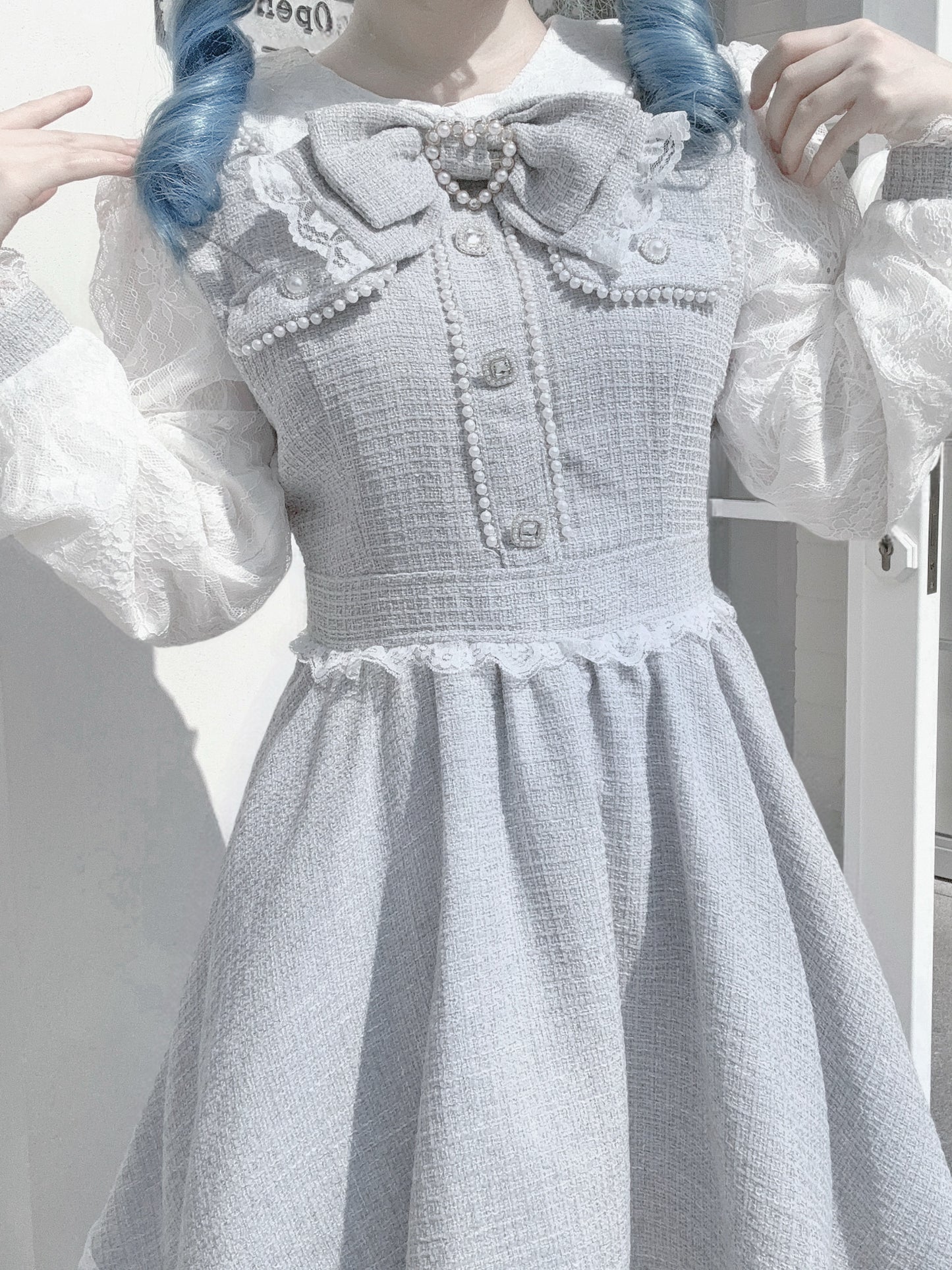 Lolita Japanese-Style Bows Tweed Dress LR1007