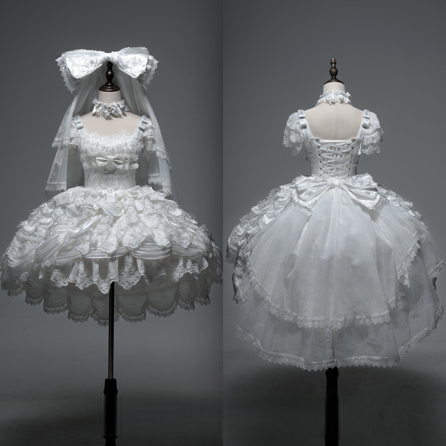 Peacock Feather SP Bridal Lolita White JSK Dress