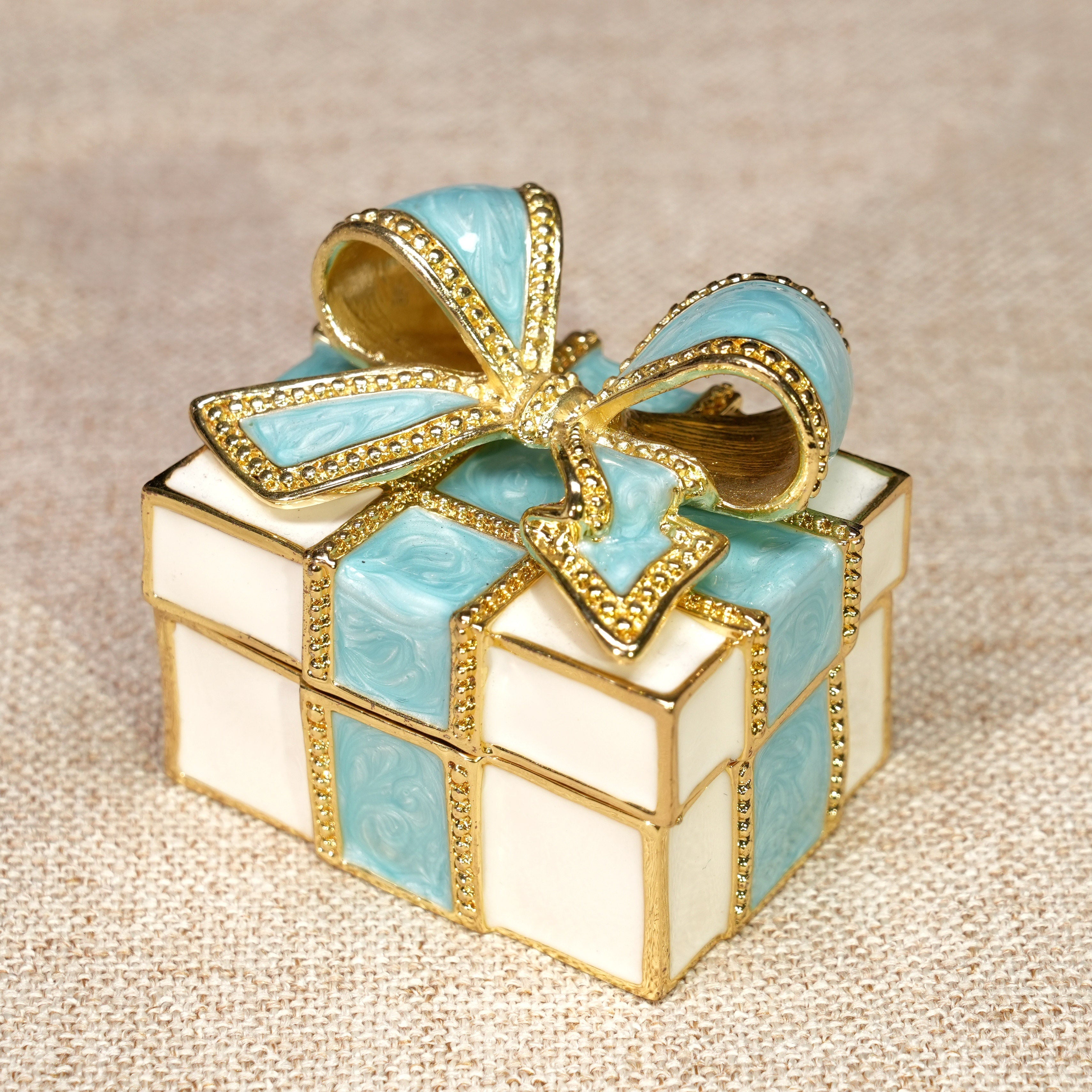 Gift Box-Shaped Enamel Jewelry Box Lolita Decor Gift Large