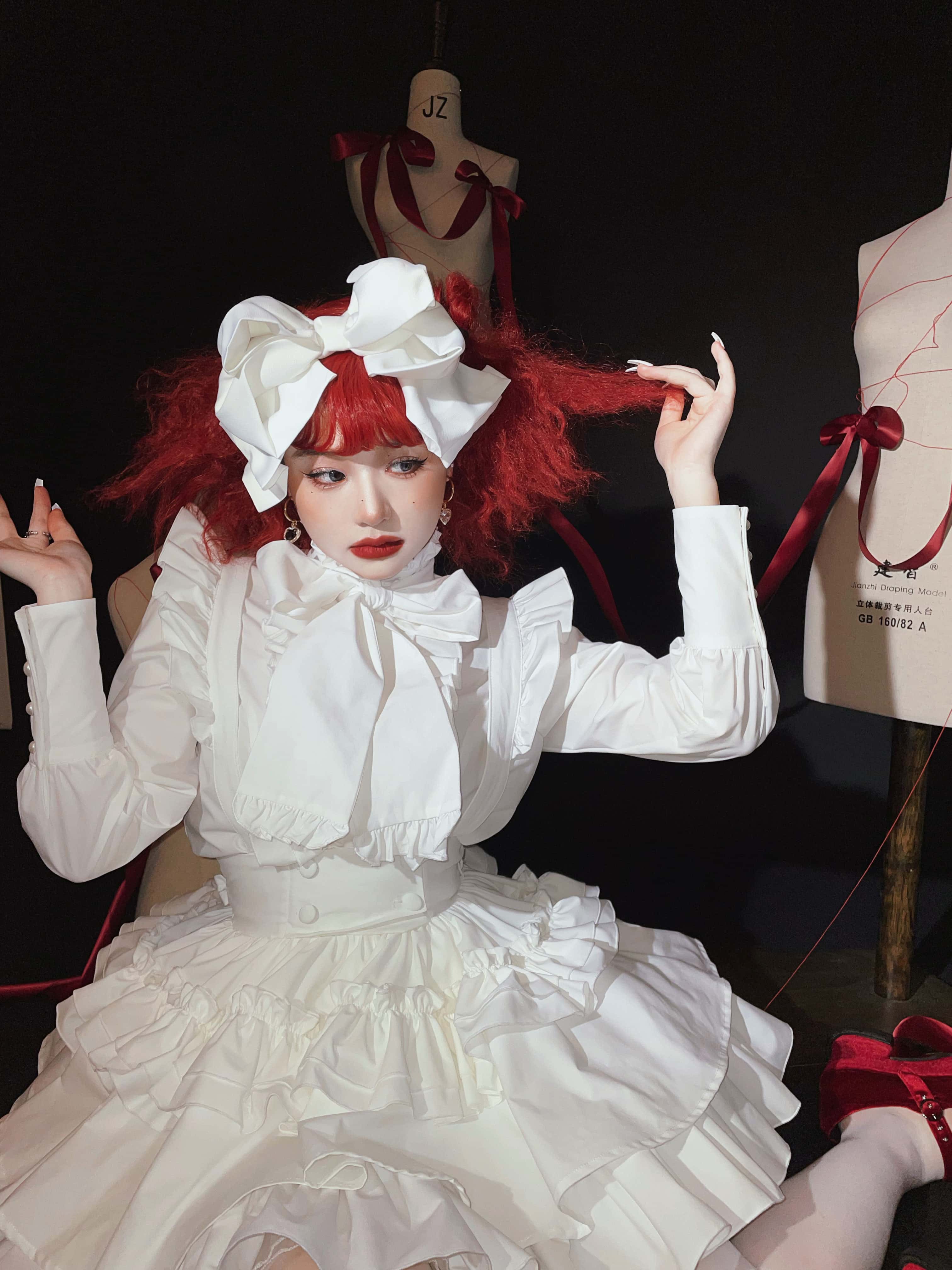 Doll Gift Box Gothic Lolita White Shirt & Skirt Set