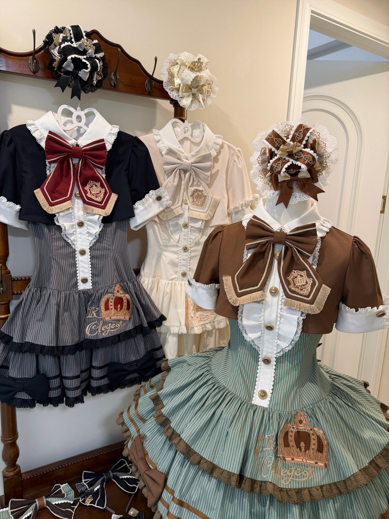 Brown Crown Lolita Idol Academy Fake Two-Piece OP Dress