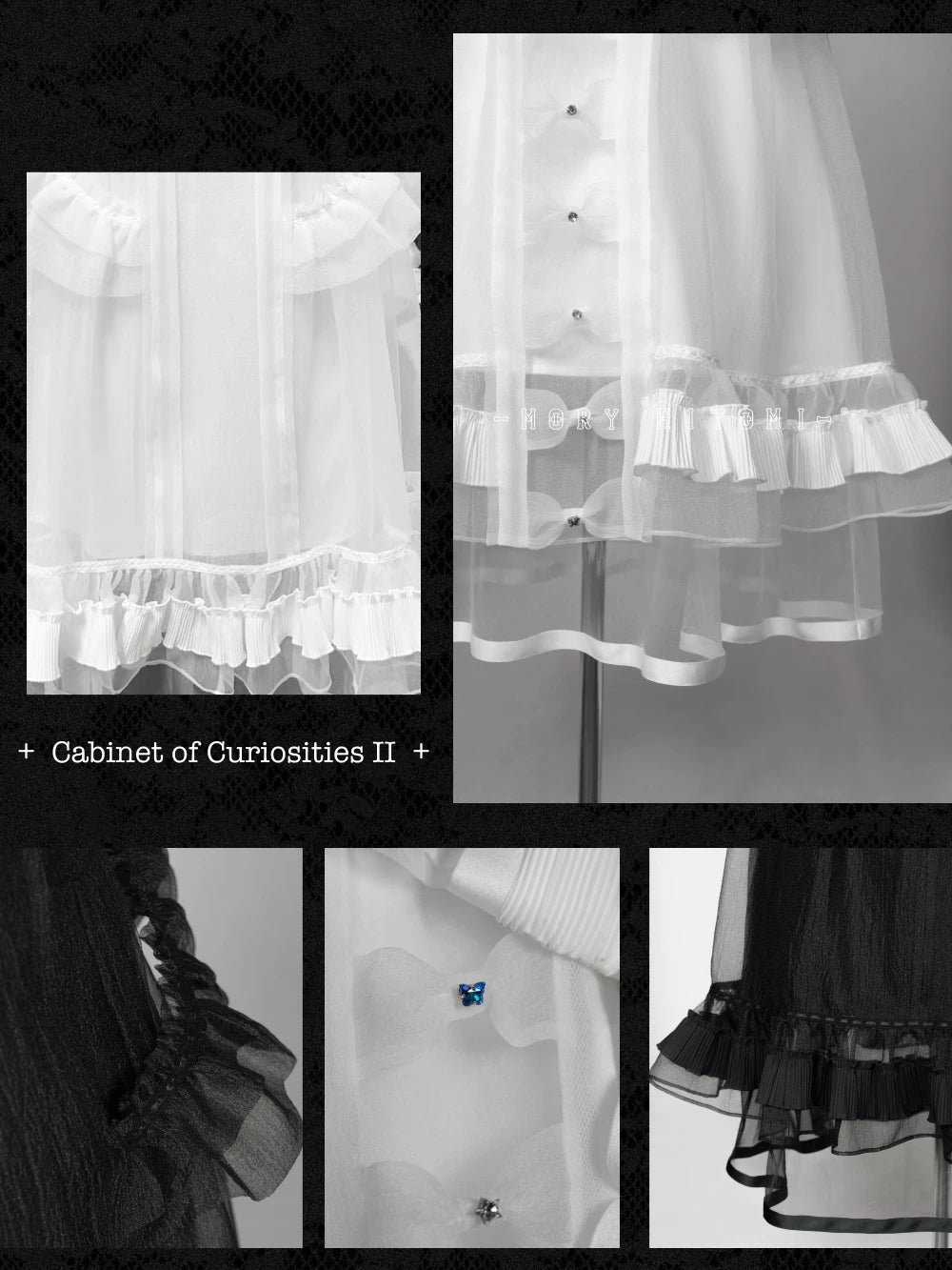 Cabinet Of Curiosities II Dark Gothic Butterfly Stand Collar Babydoll Dress
