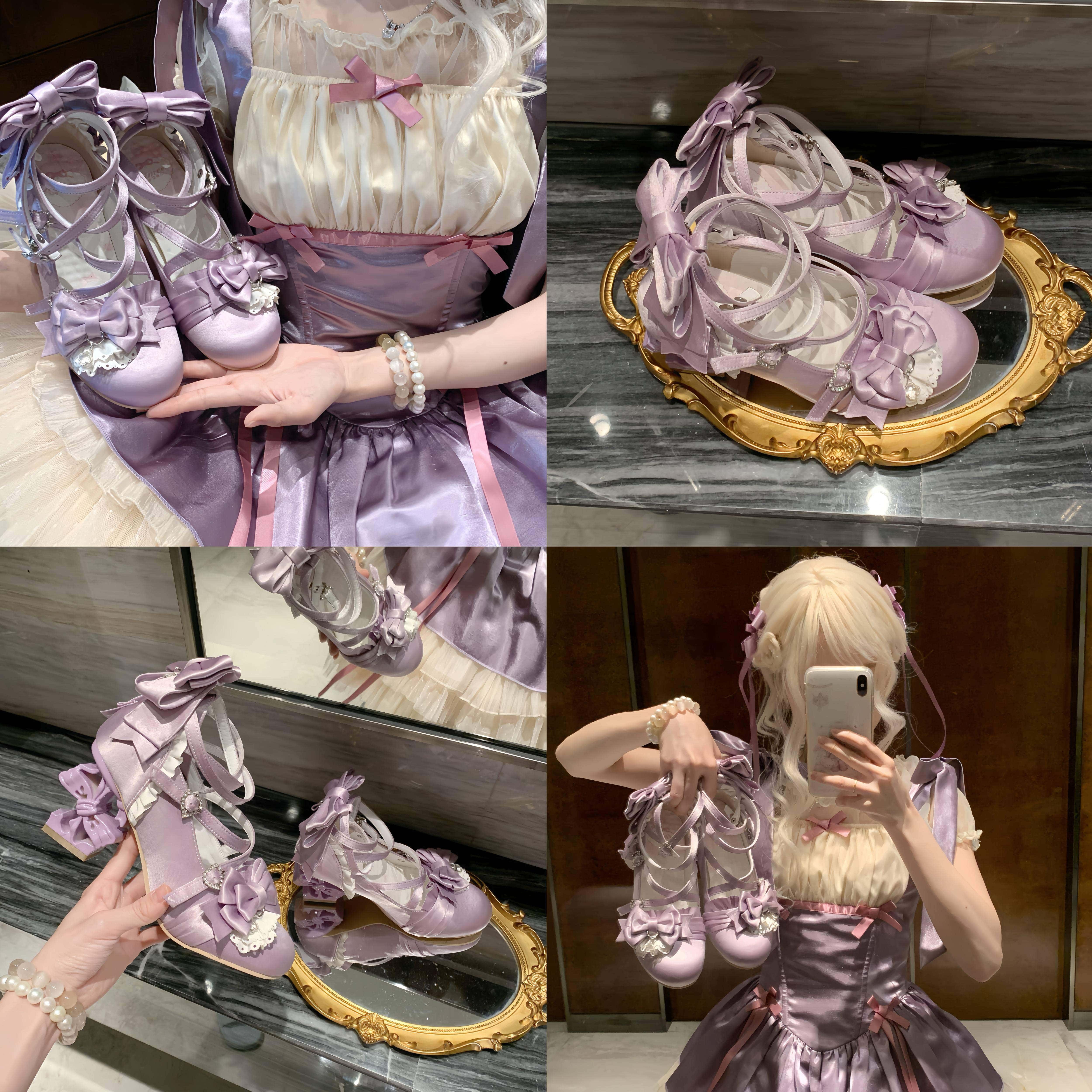 Knots Lolita Ballet Style Bridal Heels