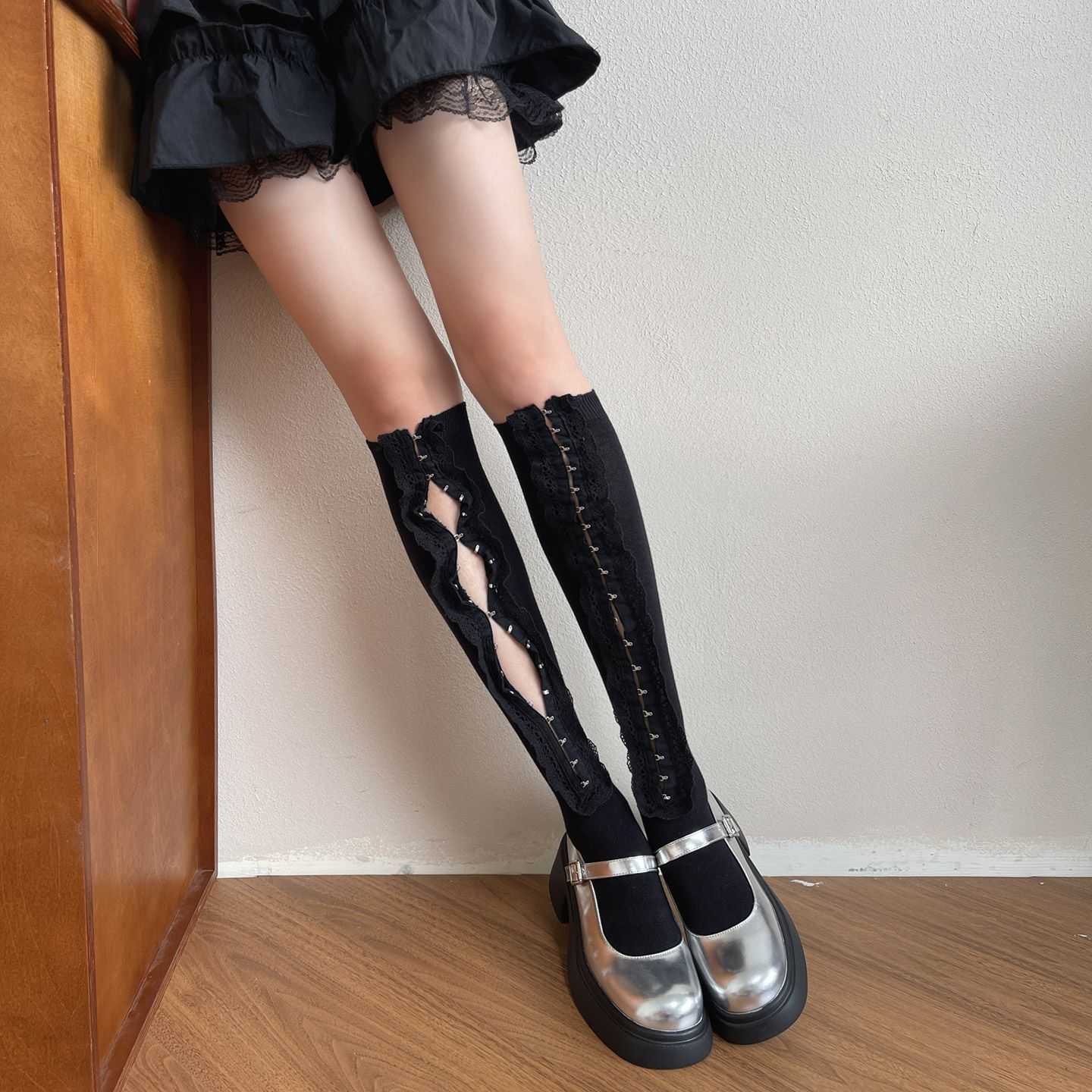 Lolita Asymmetrical Bow Tie Socks