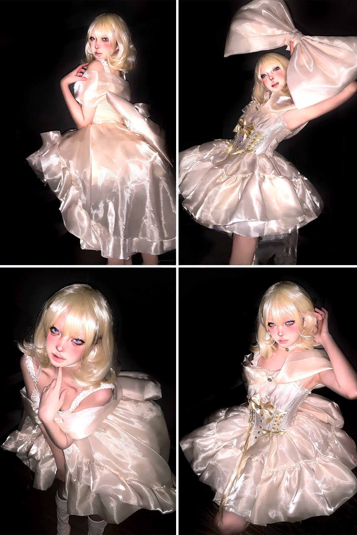 Lolita Elegant Golden Satin Princess Dress LC1011
