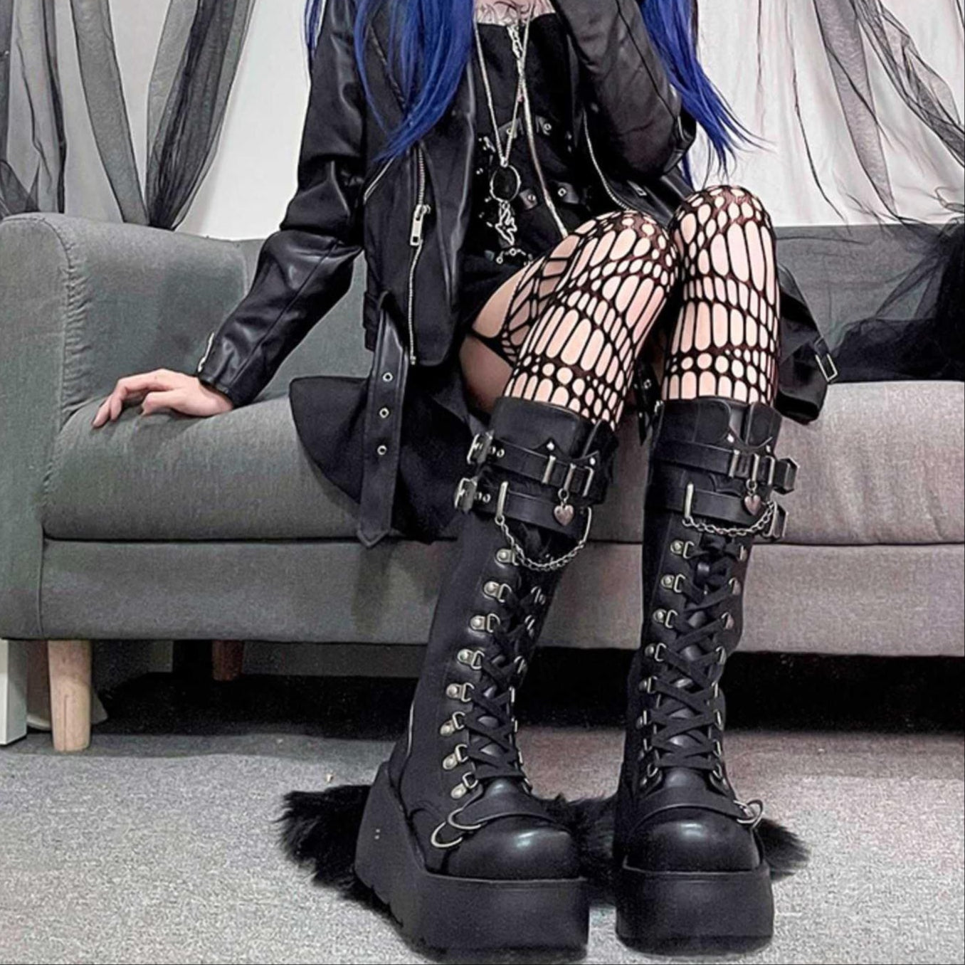 Lolita Punk Goth Platform Knight Boots LE5019