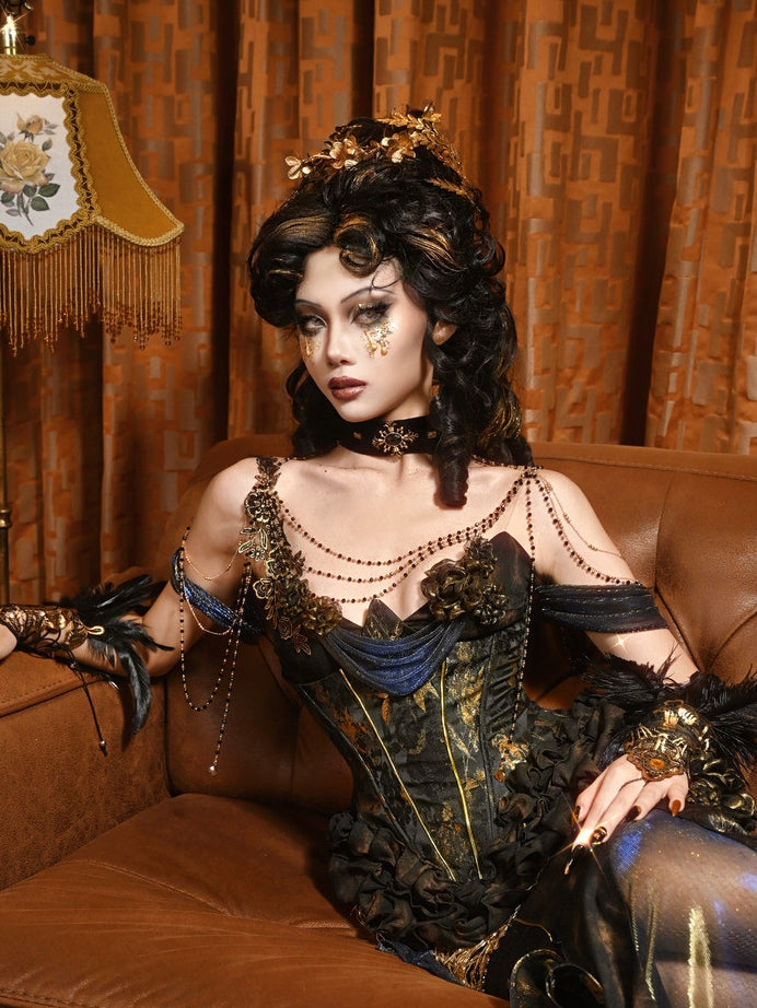 Lights Dusk Classic Boned Corset & Mermaid Skirt Set