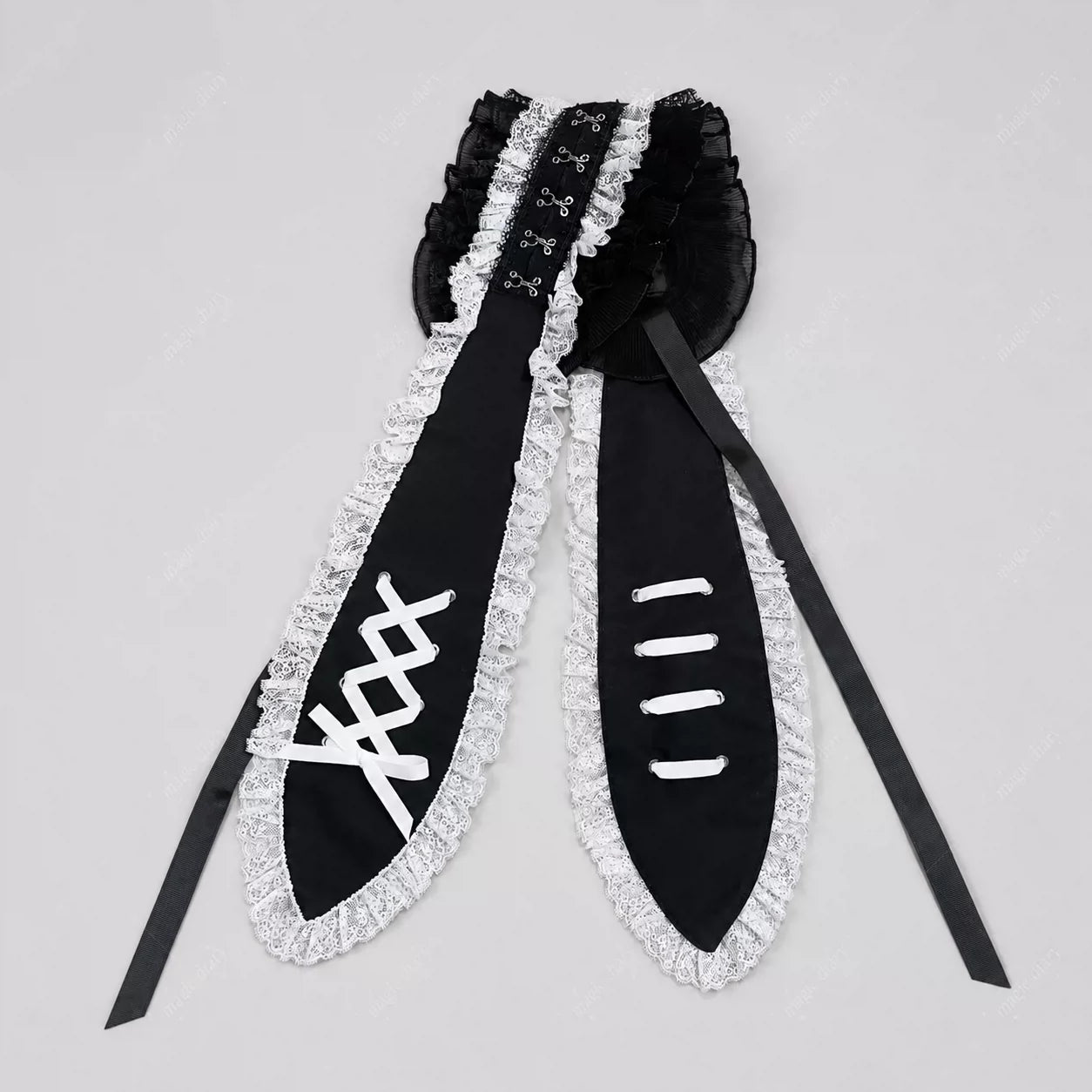 Long Ear Bunny Doll Lace Gothic Lolita Headband with Paw Heart Hair Clip