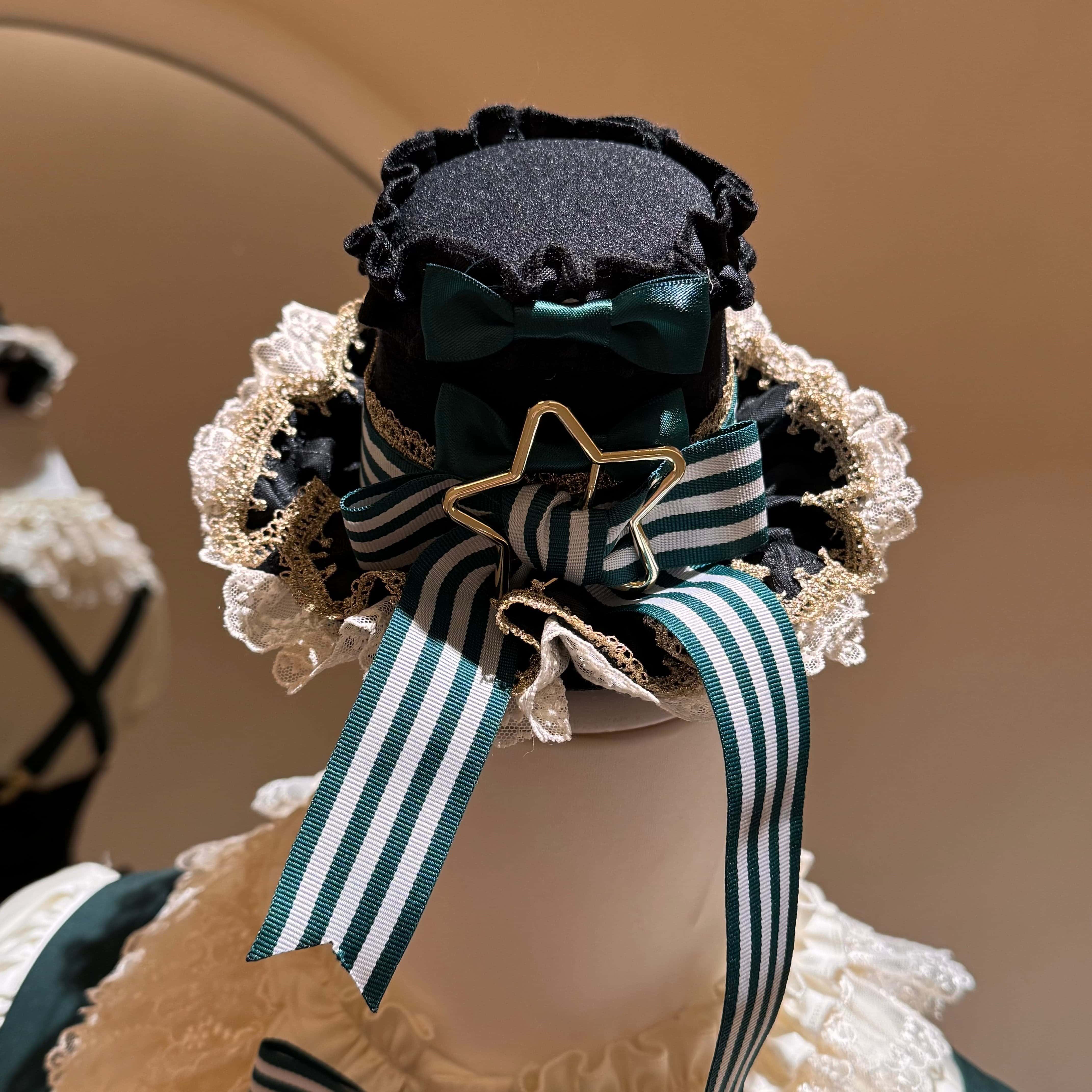 Star Track Academy Lolita Gothic Green Dress Set