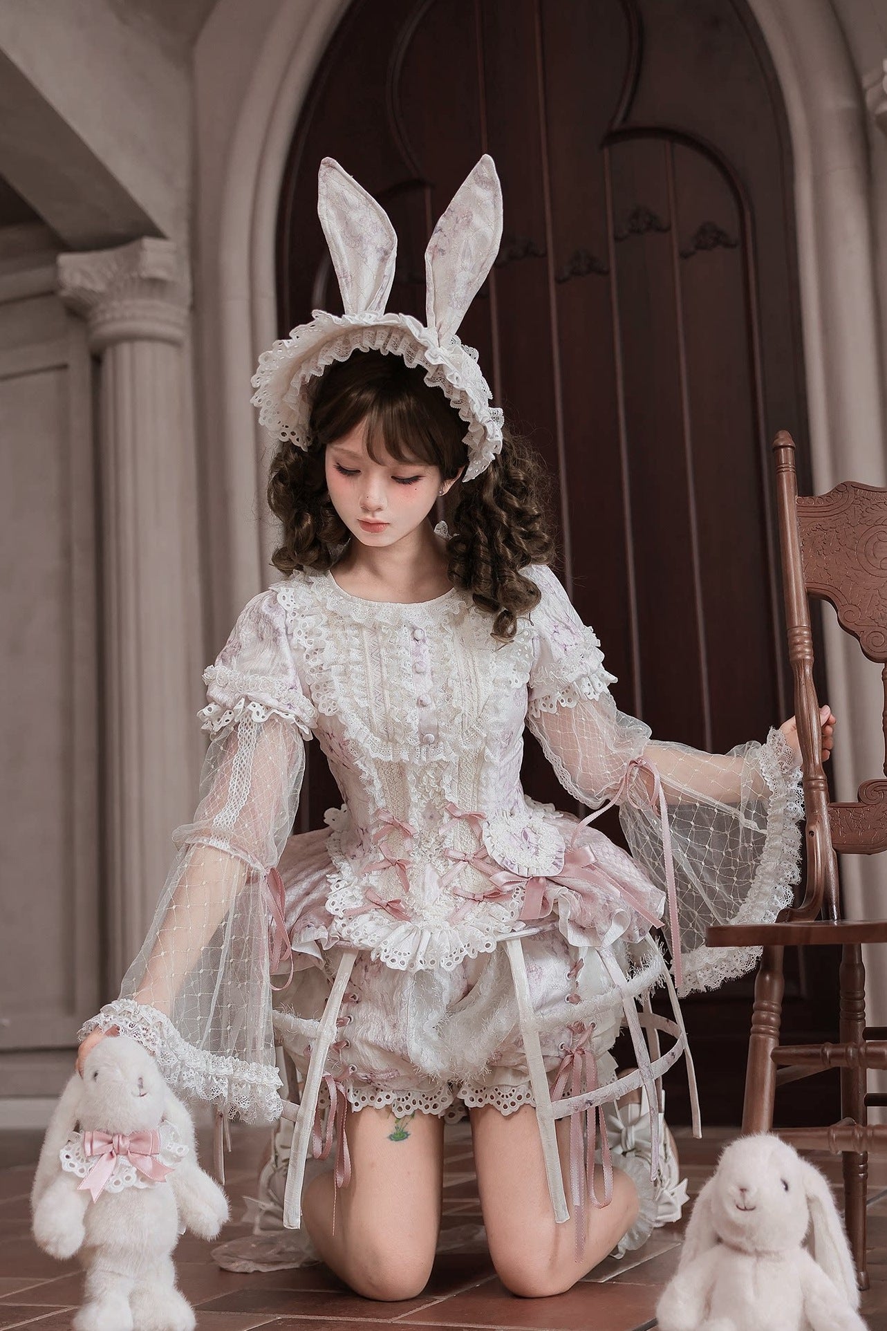 Castle Bunny Vintage Doll‑Like Two‑Piece Lolita Set