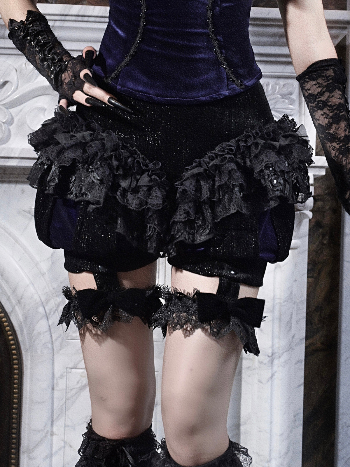 Mourning Day Gothic Top & Shorts Set