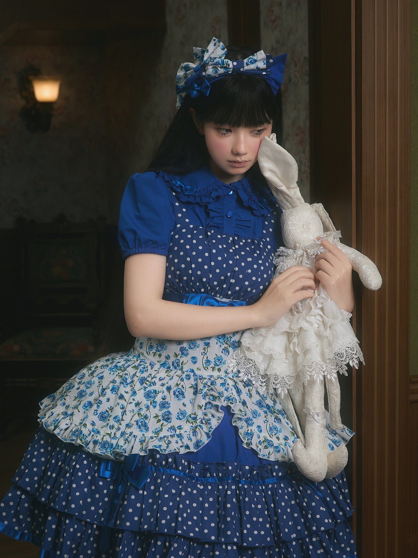 Li Bobo Vintage Polka‑dot Lolita JSK & Blouse Set