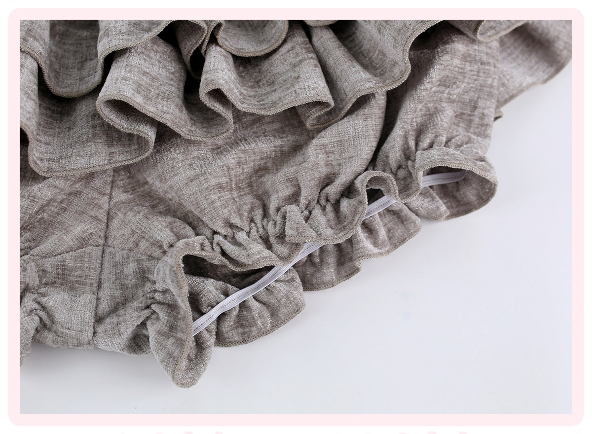 Grey Meow Dimension Autumn Grey Cat Ear Jacket Skirt Set