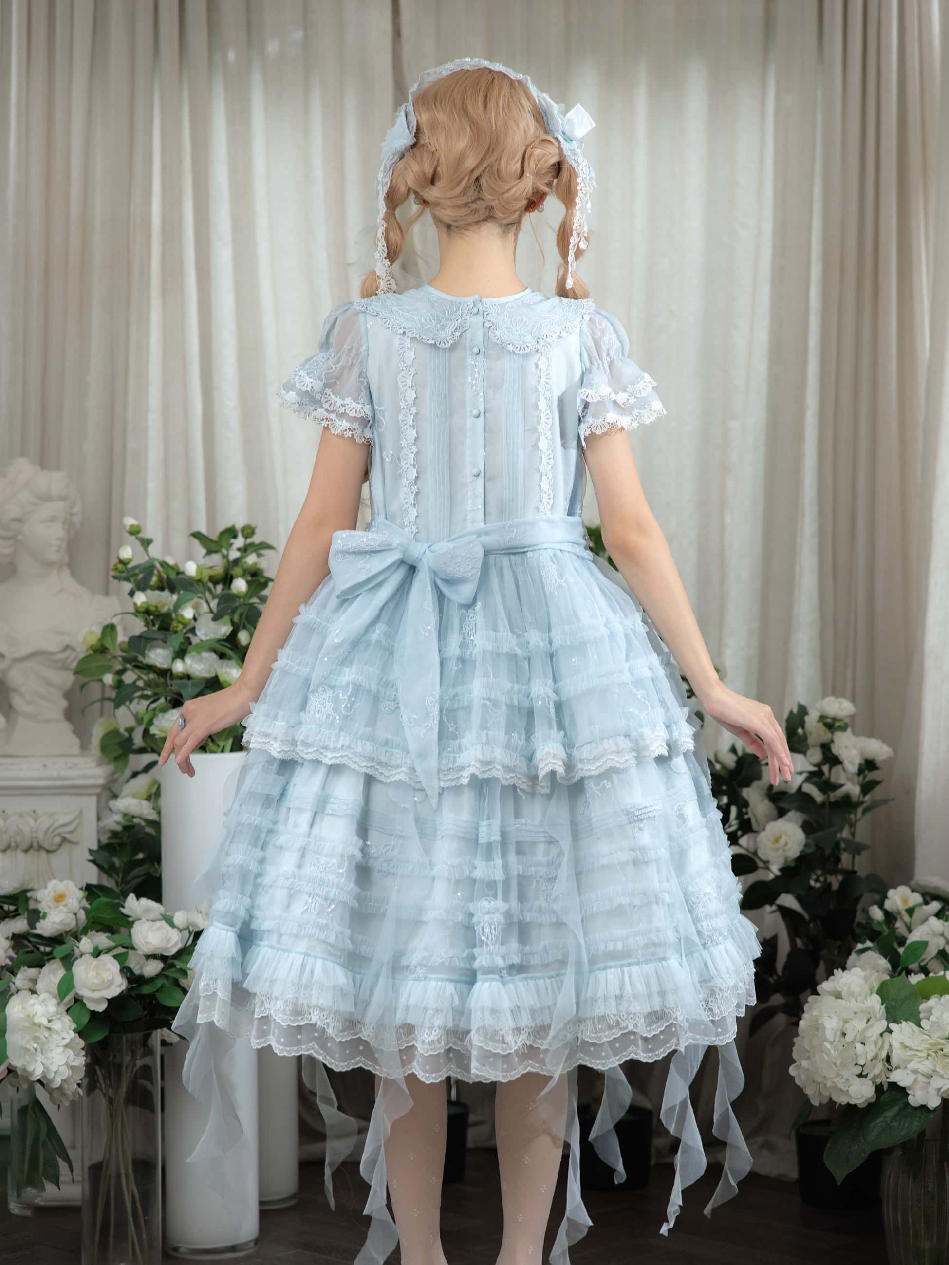 Colored Glaze Jellyfish Lolita Embroidered OP Dress
