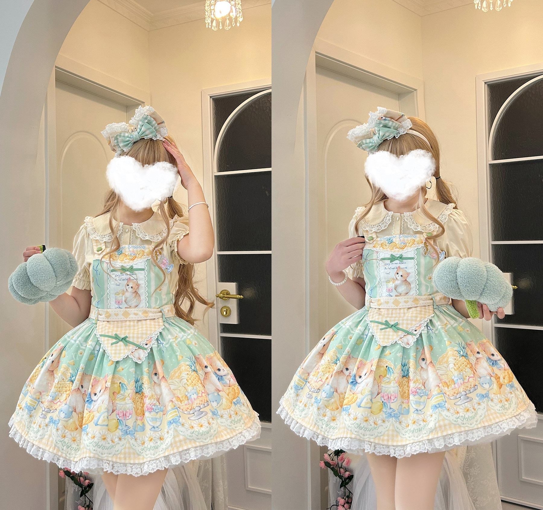 Pineapple Mew Lolita Sweet Print Dress