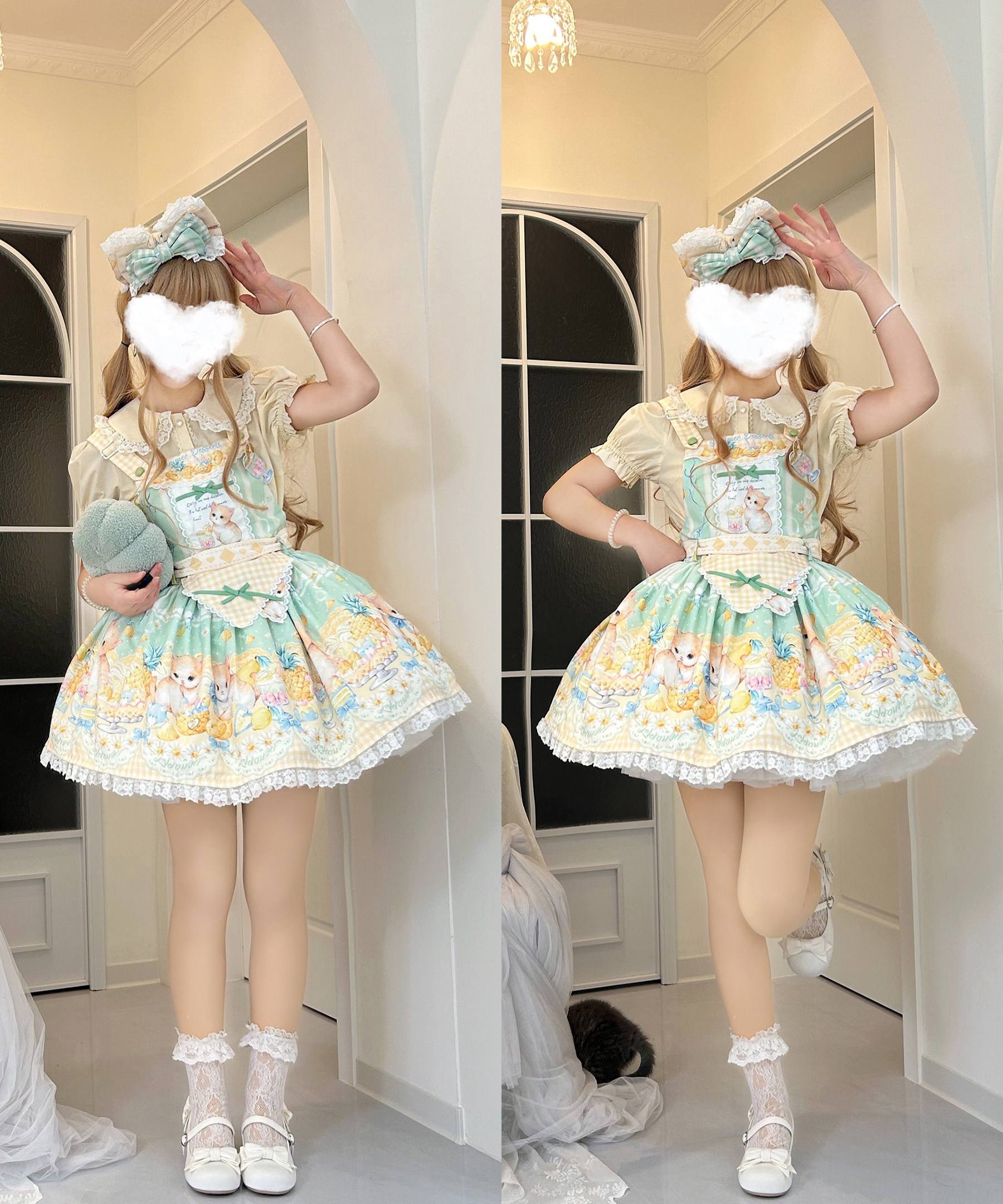 Pineapple Mew Lolita Sweet Print Dress