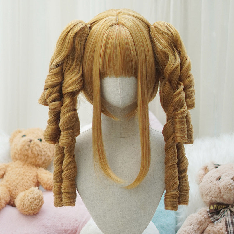 Lolita Vintage Sweetheart Twin Tail Claw Clip Gradient Curl Wig