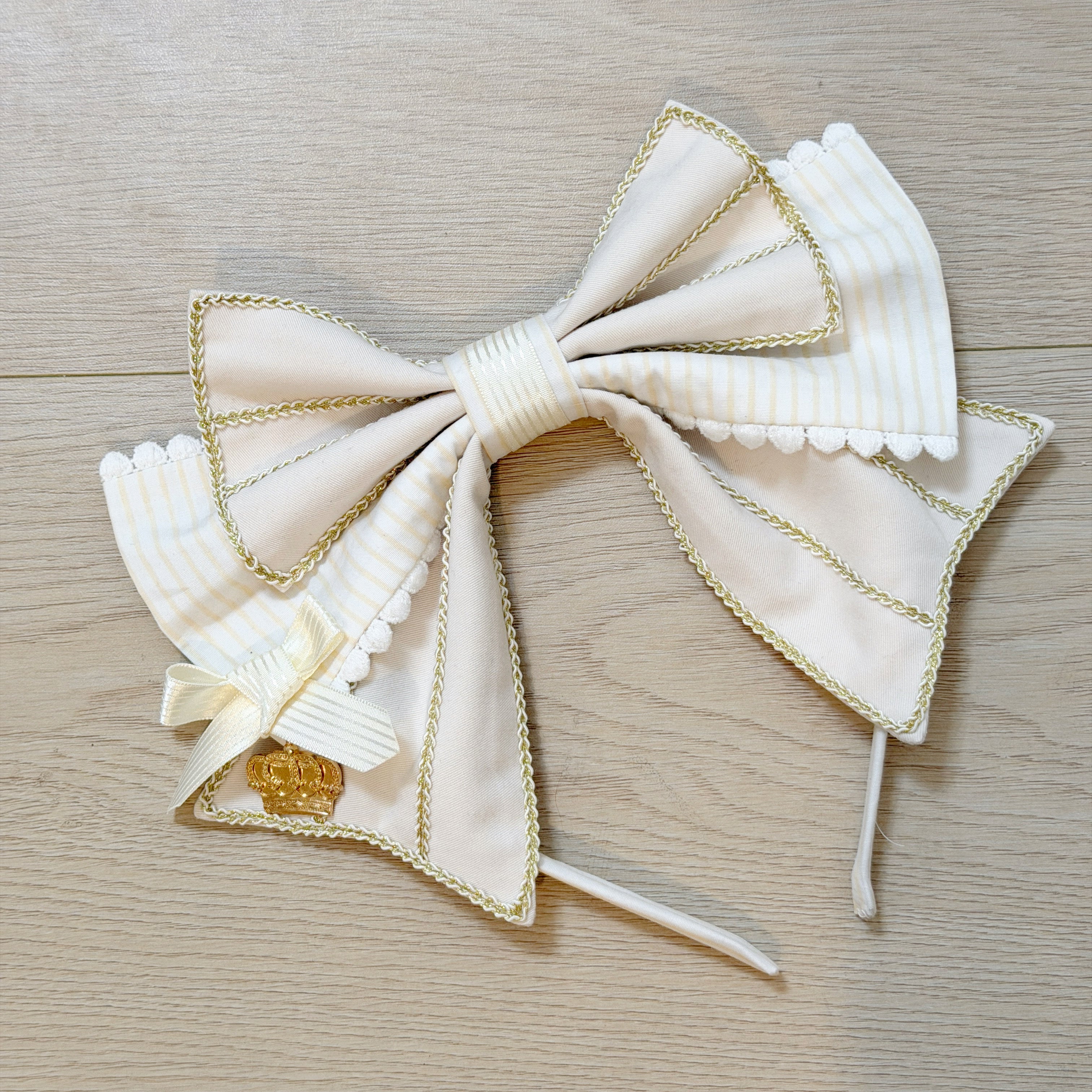 White Striped Crown Idol Academy Lolita Fake Two-Piece OP Dress